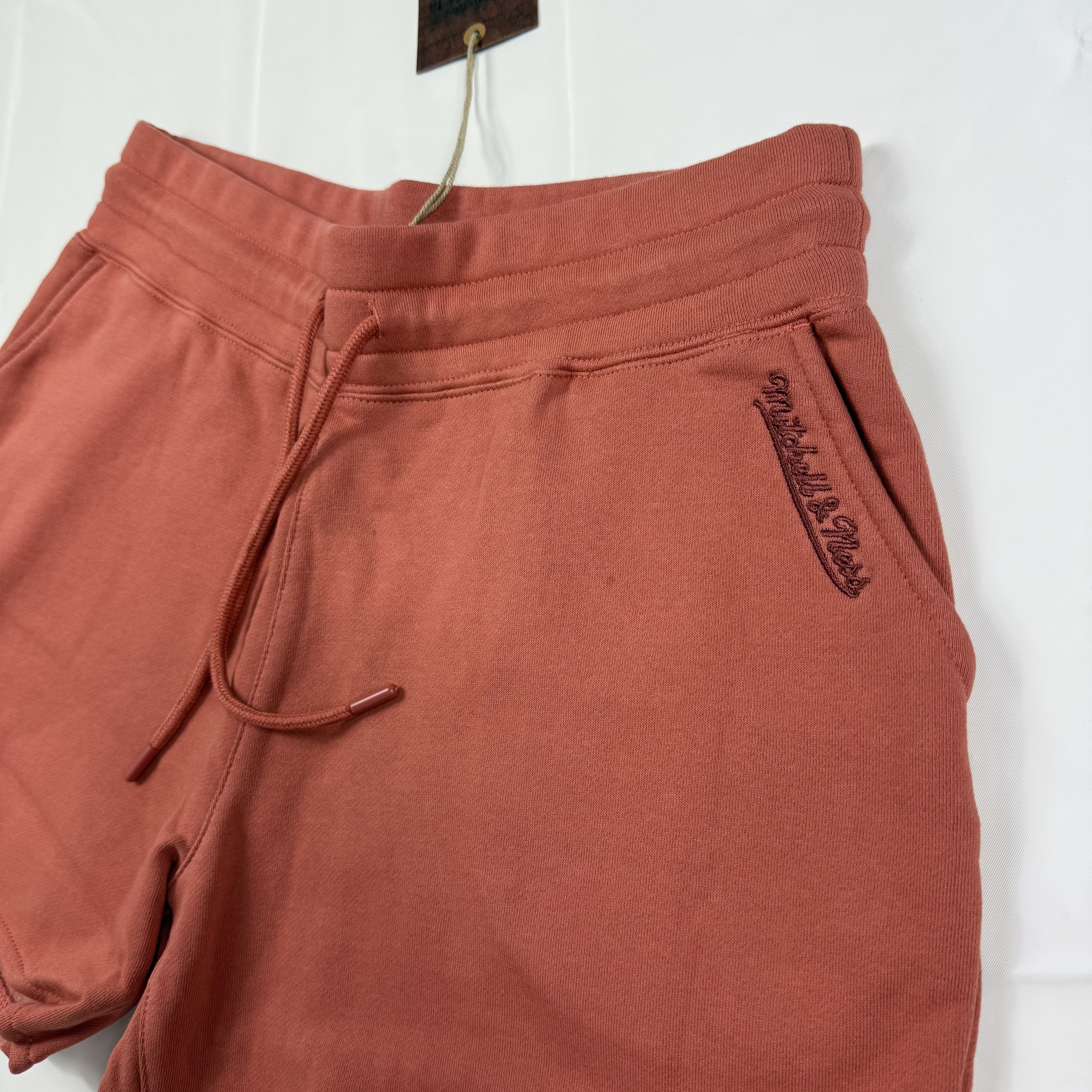 Mitchell & Ness Mitchell & Ness Fleece Shorts Rust Terracotta Drawstring Size 29" - 2 Thumbnail