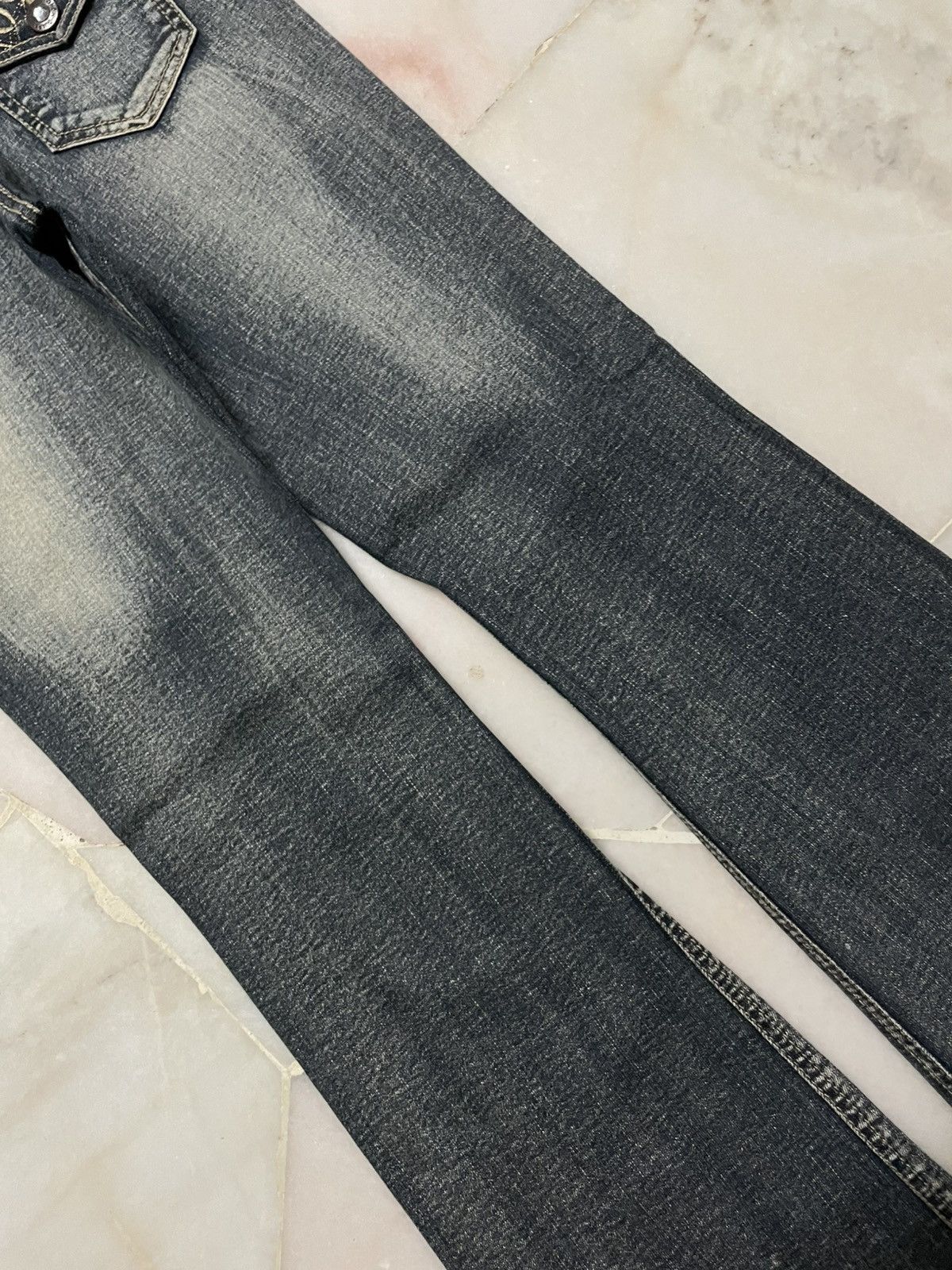 Tornado Mart 💥Insane💥Flared 90s Style Japanes Washed Whisker Bootcut Jean Size 27" / US 4 / IT 40 - 11 Thumbnail