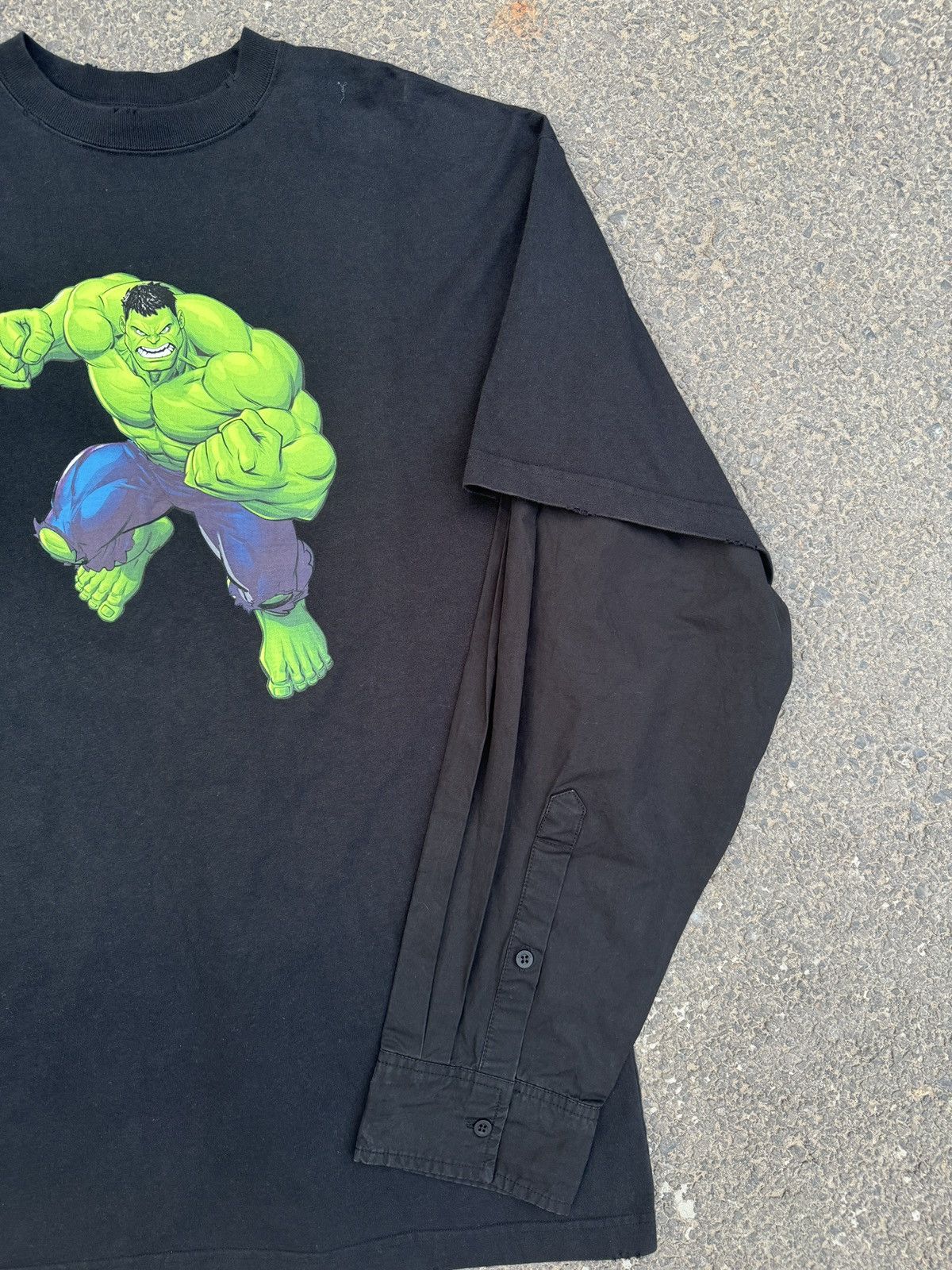 Balenciaga Balenciaga x Marvel Hulk Shirt/Tshirt Hybrid Longsleeve Size US XS / EU 42 / 0 - 3 Thumbnail