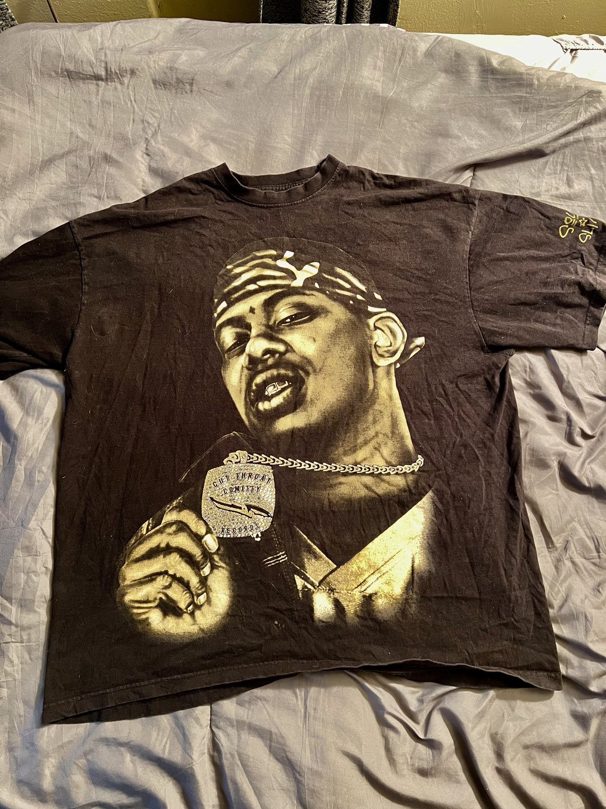 image of Vintage Soulja Slim Spray Tee in Black, Men's (Size 2XL)