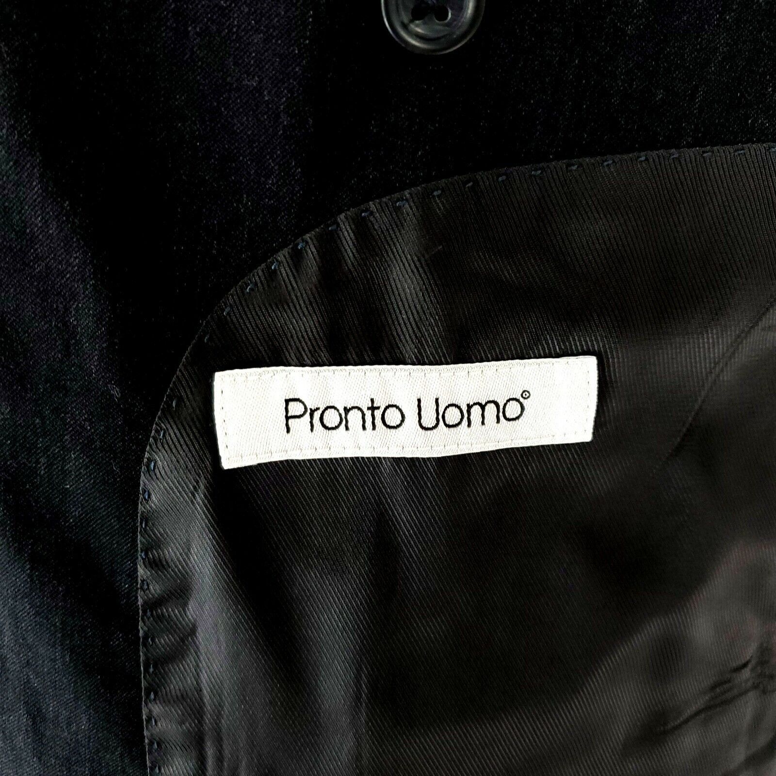 Pronto Uomo Pronto Uomo Wool 2 Button Blazer 46R Charcoal Gray Suit Jack Size 46R - 7 Thumbnail