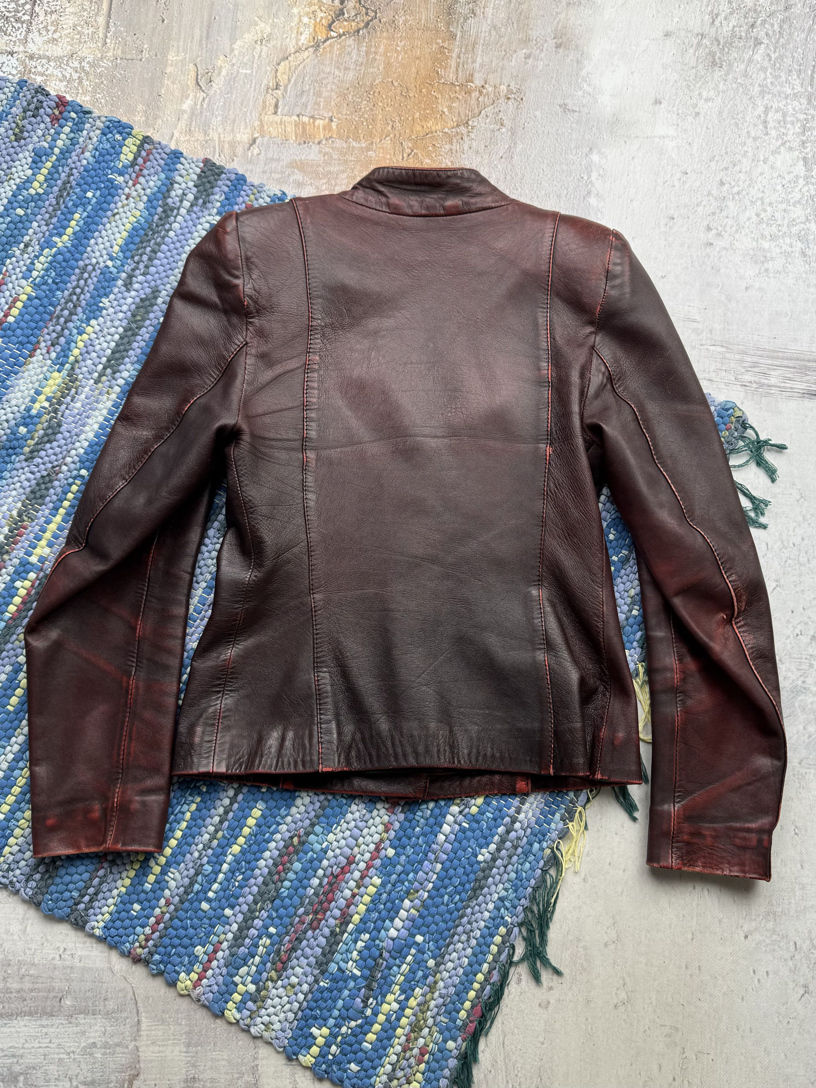 Vintage Vintage Faded Leather Jacket A89D15(467) Size S / US 4 / IT 40 - 8 Thumbnail