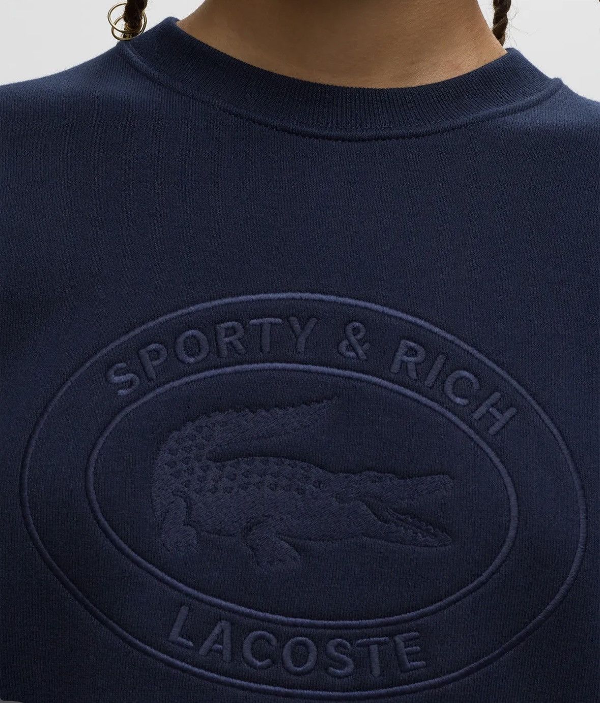 Lacoste Sporty & Rich x Lacoste logo-embroidered fleece sweatshirt Size S / US 4 / IT 40 - 3 Thumbnail