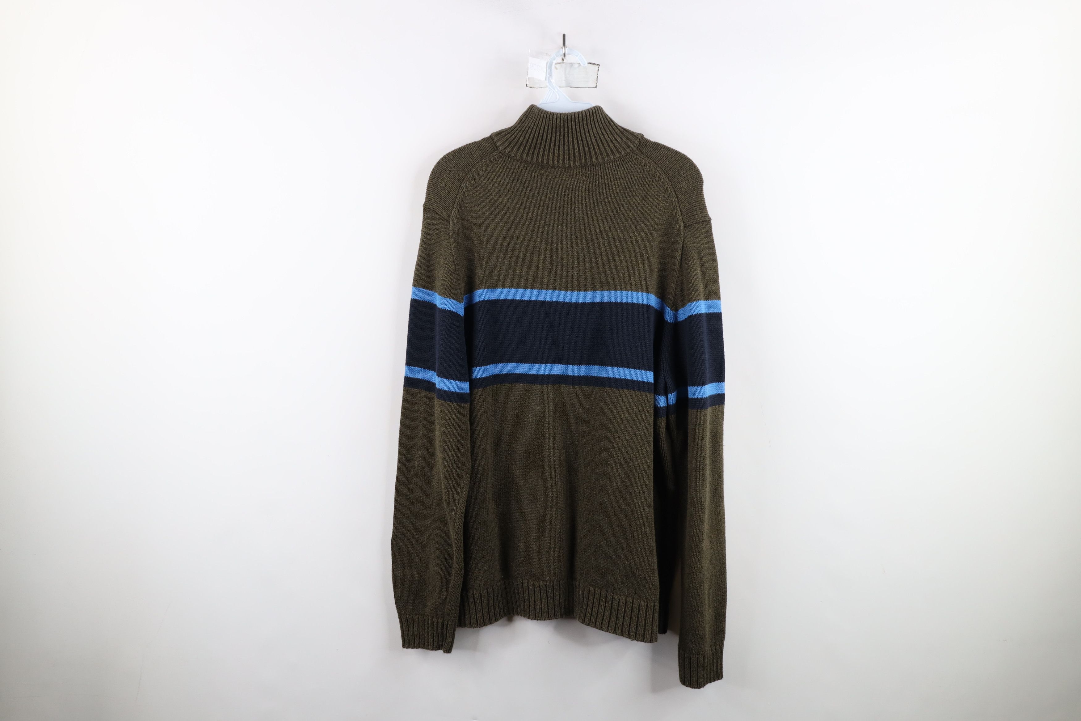 J.Crew × Vintage Vintage 90s J Crew Block Knit Half Zip Pullover Sweater Size US L / EU 52-54 / 3 - 9 Thumbnail