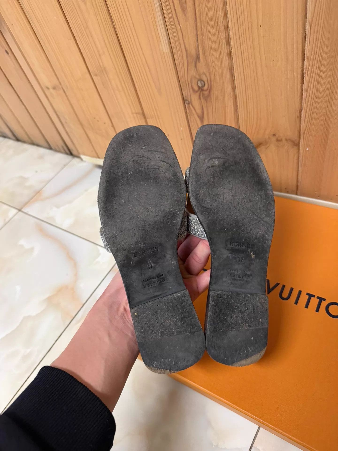 Hermes Hermes Sparkly Flat Slippers 37 Size US 6.5 / IT 36.5 - 2 Thumbnail