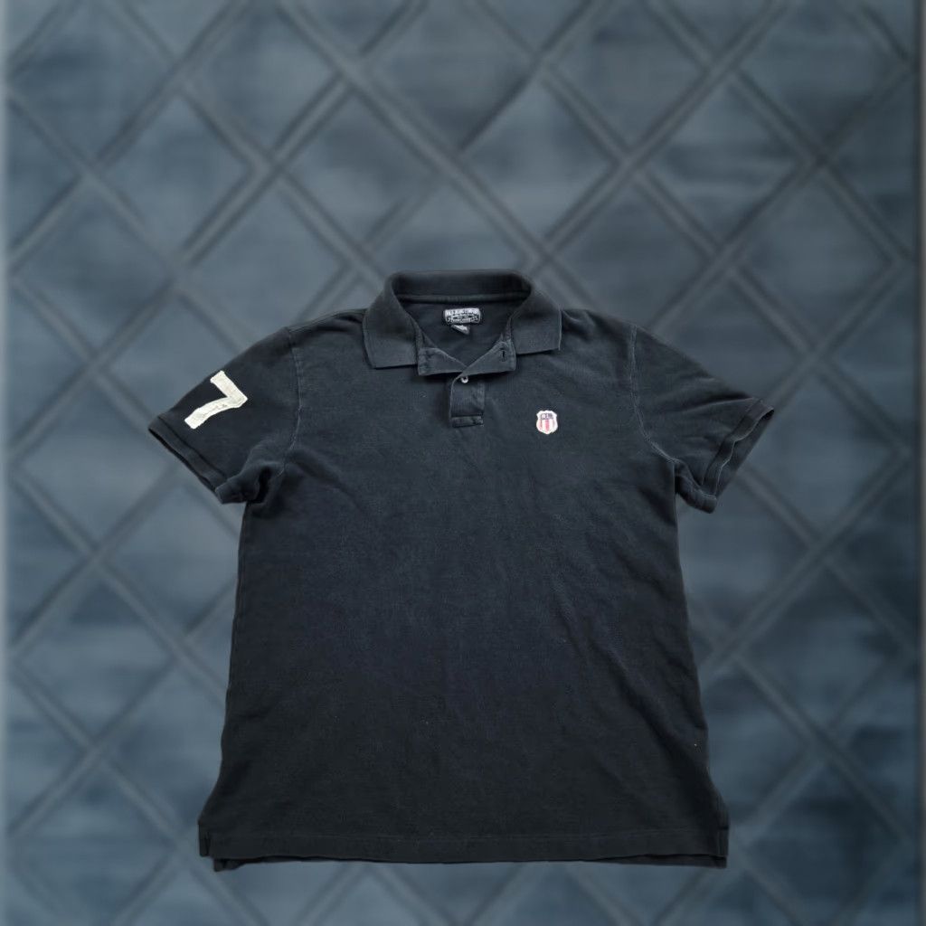 Polo Ralph Lauren VINTAGE Polo Jeans Co Polo Shirt Mens L Black Polo Ralph Lauren 90s Rugby Short Sleeve Shirt Size US L / EU 52-54 / 3 - 1 Thumbnail