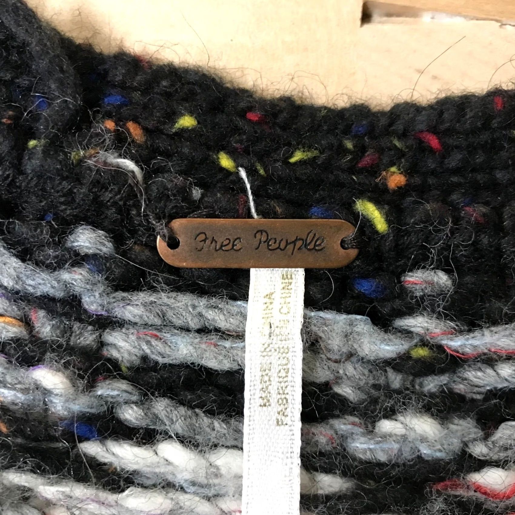 Free People Free People Fair Isle Lace-Up Chunky Knit Sweater Womens M Black Grey Cream Multicolor Casual Winter Sweater Size M / US 6-8 / IT 42-44 - 7 Thumbnail