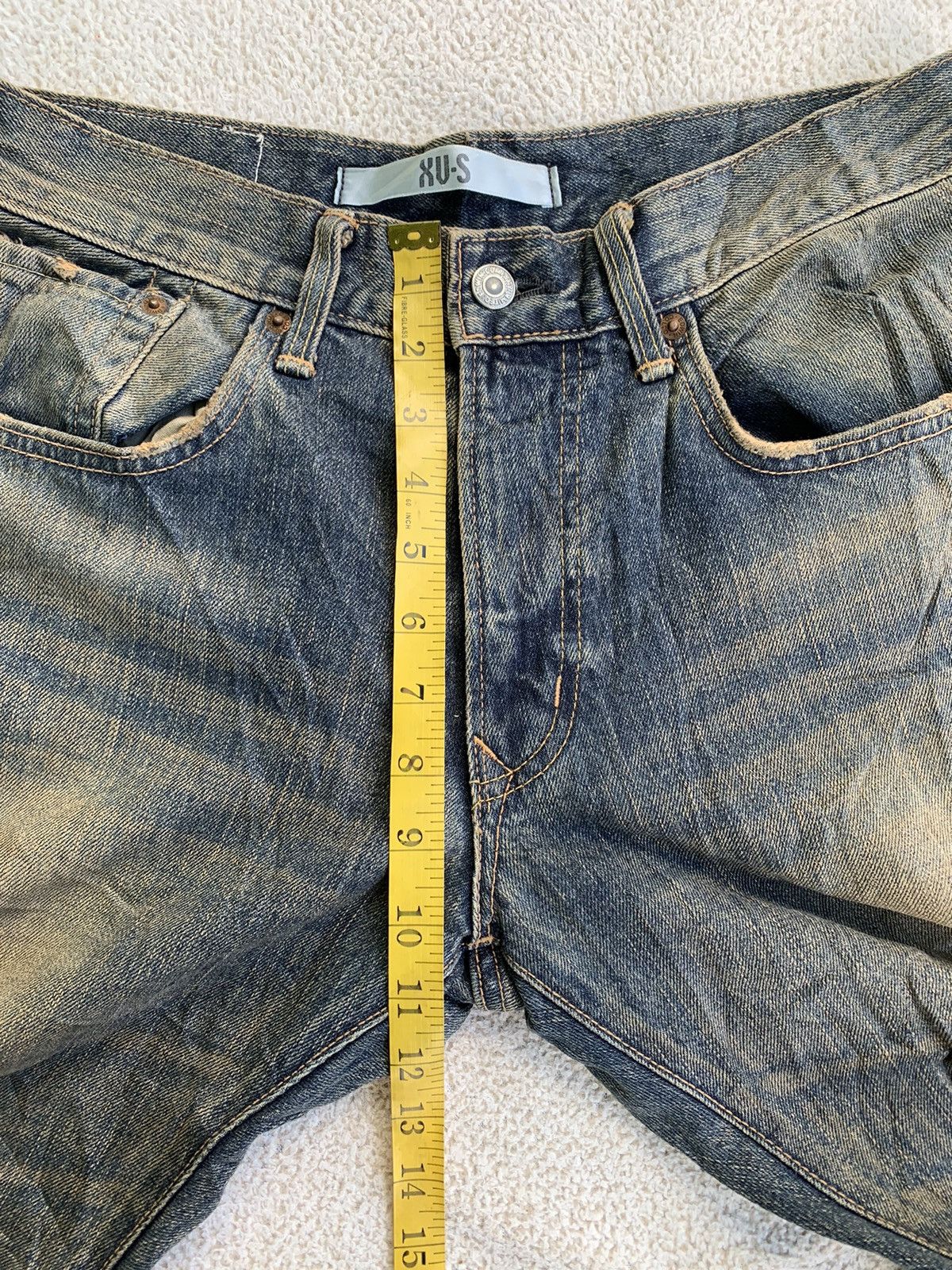 If Six Was Nine × Japanese Brand × Le Grande Bleu (L.G.B.) Vintage Edwin XV Loose Yellow Mud Washed Distressed Jeans Size US 31 - 12 Thumbnail