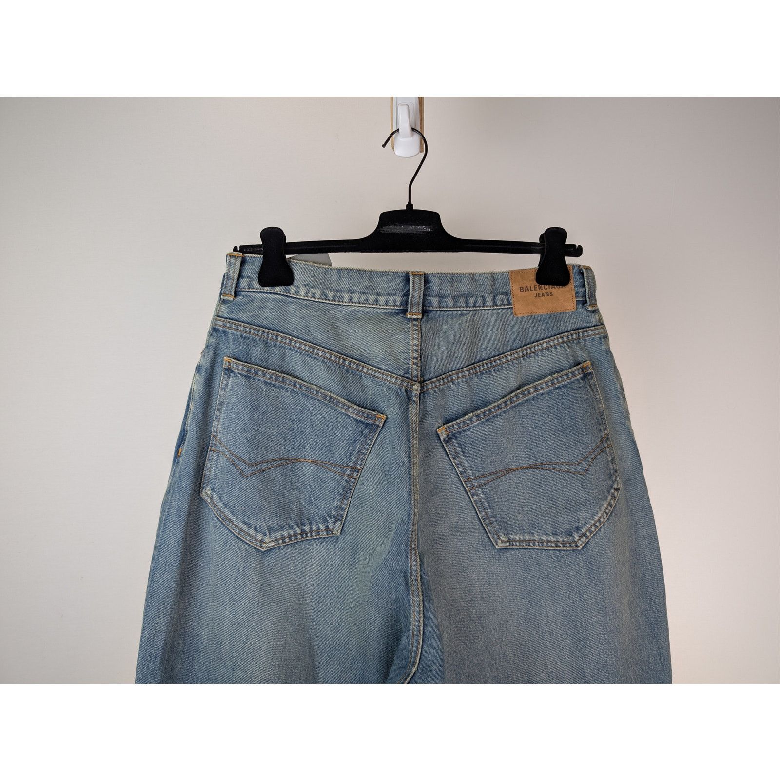 Balenciaga o1rshd1 Organic Blue Japanese Large Baggy Denim Jeans Blue Size US 32 / EU 48 - 12 Thumbnail