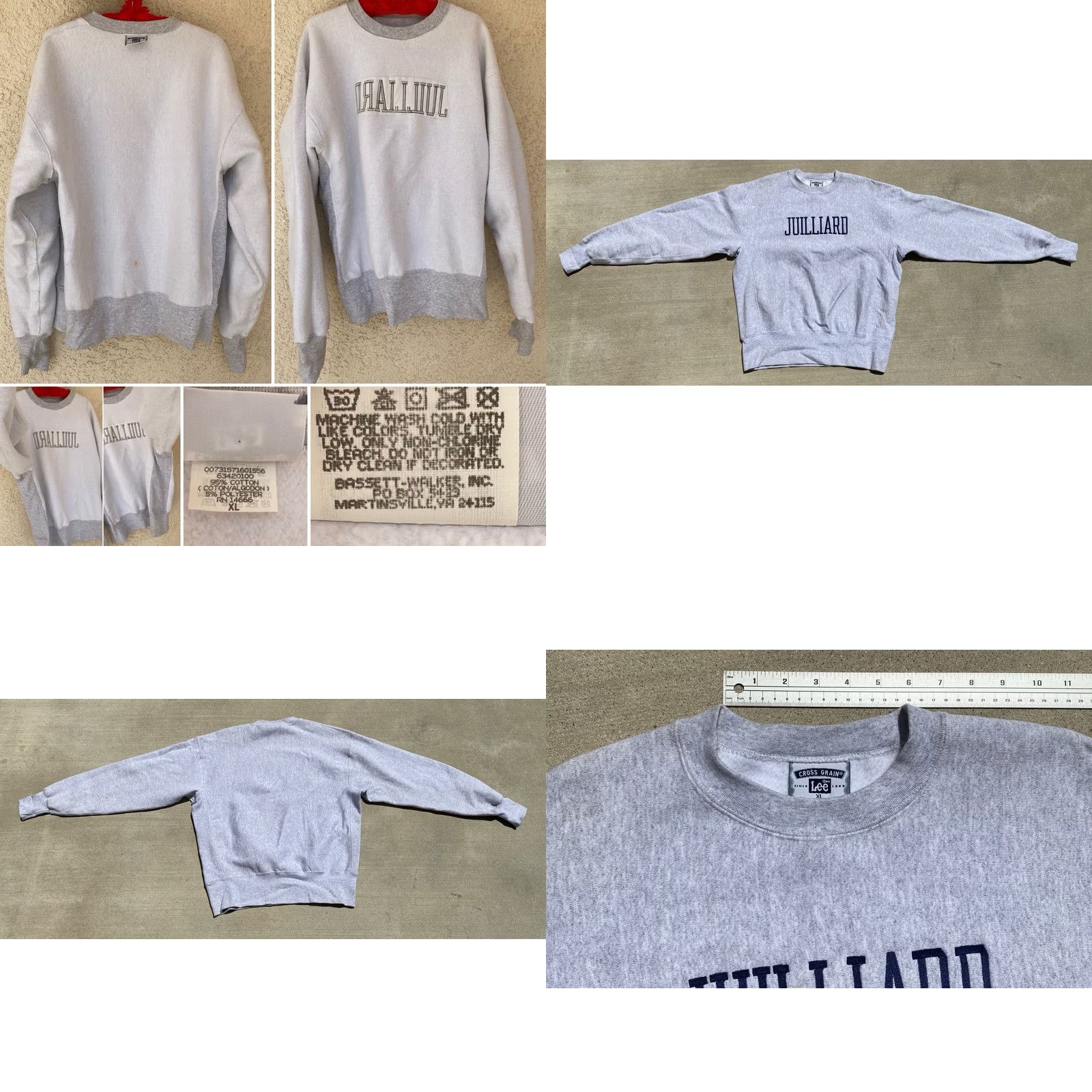 Lee VINTAGE Juilliard Sweatshirt XL Lee Gray 90s Y2K Crewneck USA Mens Size US XL / EU 56 / 4 - 10 Thumbnail