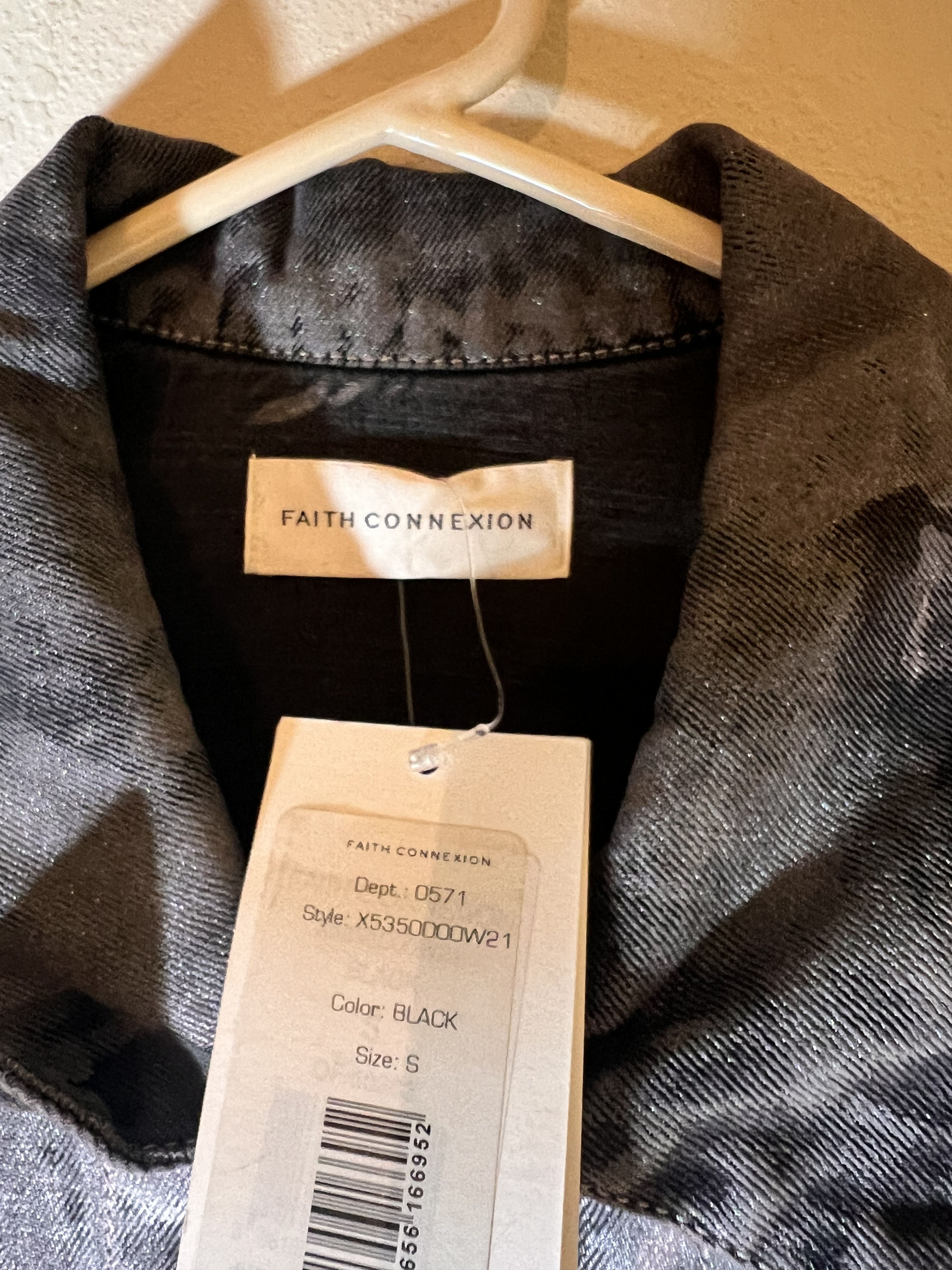 Faith Connexion Faith Connexion Mens Black Jean Denim Jacket Coat S Size US S / EU 44-46 / 1 - 8 Thumbnail