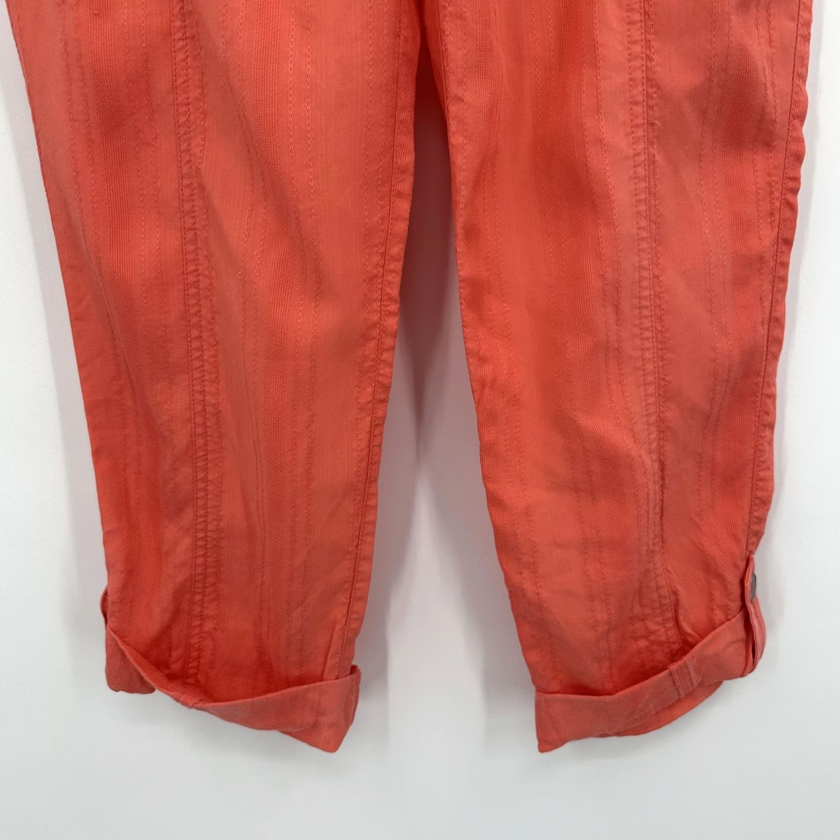 Vintage VINTAGE Chico's Pants Womens Small 0 Coral Lyocell Cropped Elastic Waist Pockets Tapered Pull-On Size 25" / US 0 / IT 36 - 6 Thumbnail