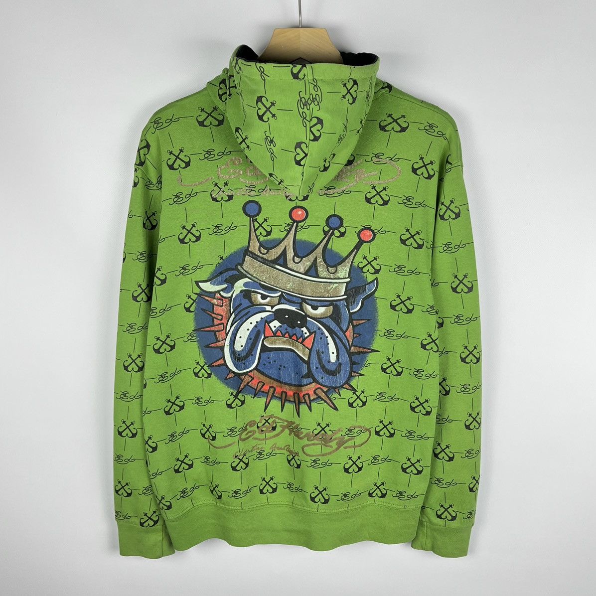 Ed Hardy Vintage Ed Hardy Bulldog rare y2k AOP hoodie 90’s Size US M / EU 48-50 / 2 - 1 Thumbnail
