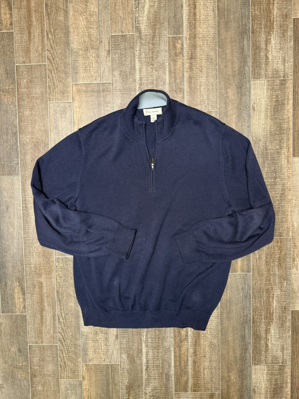Nordstrom John W. Nordstrom Pima Cotton Half Zip Knit Sweater Size US L / EU 52-54 / 3 - 1 Thumbnail