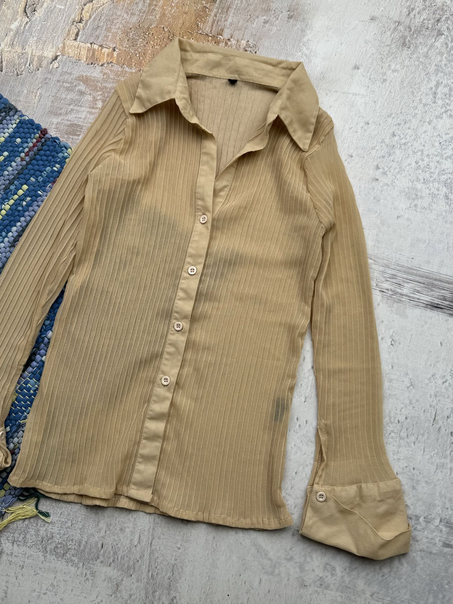 Vintage Vintage Mesh Pleated Blouse A443(544) Size S / US 4 / IT 40 - 3 Thumbnail