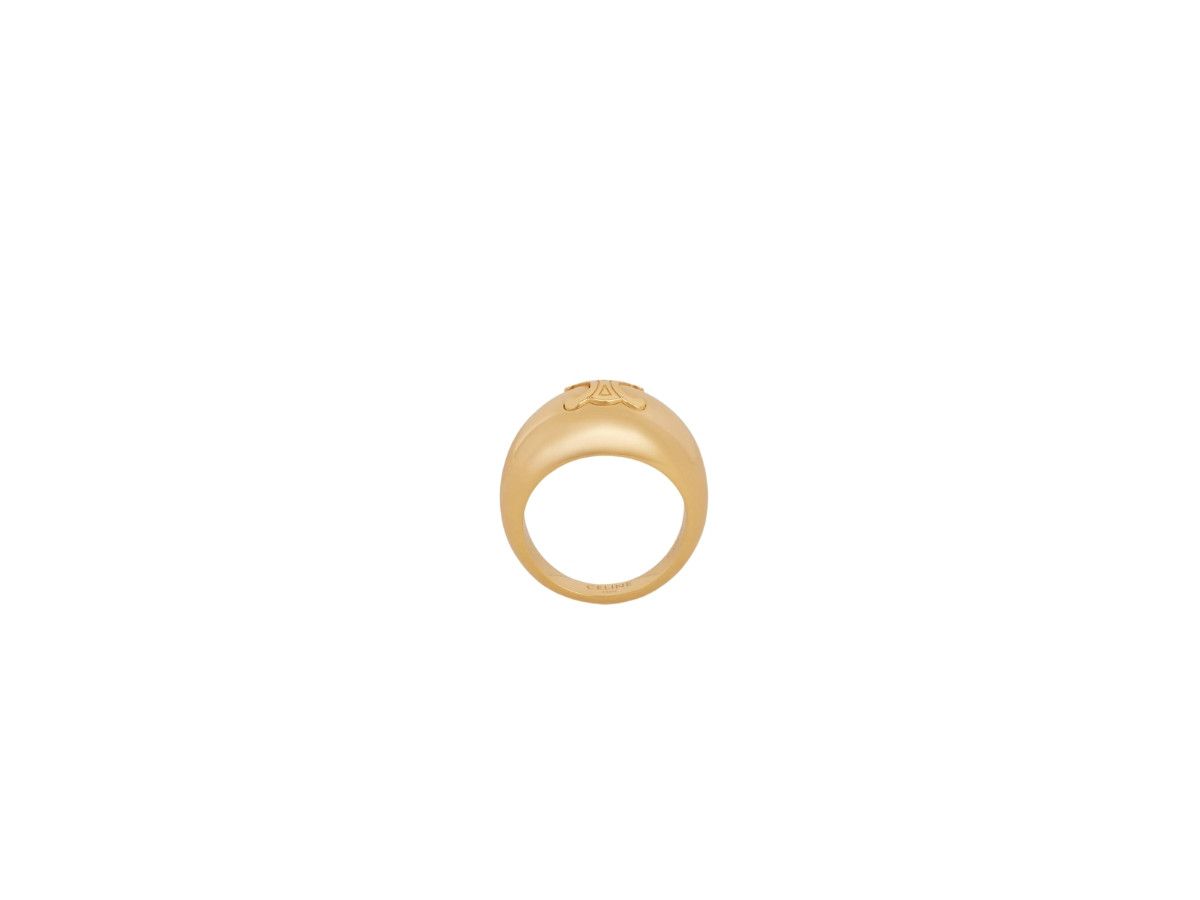 Celine o1loc1c0226 Size :OS/Triomphe Bold Ring In Brass in Golden Size ONE SIZE - 1 Thumbnail