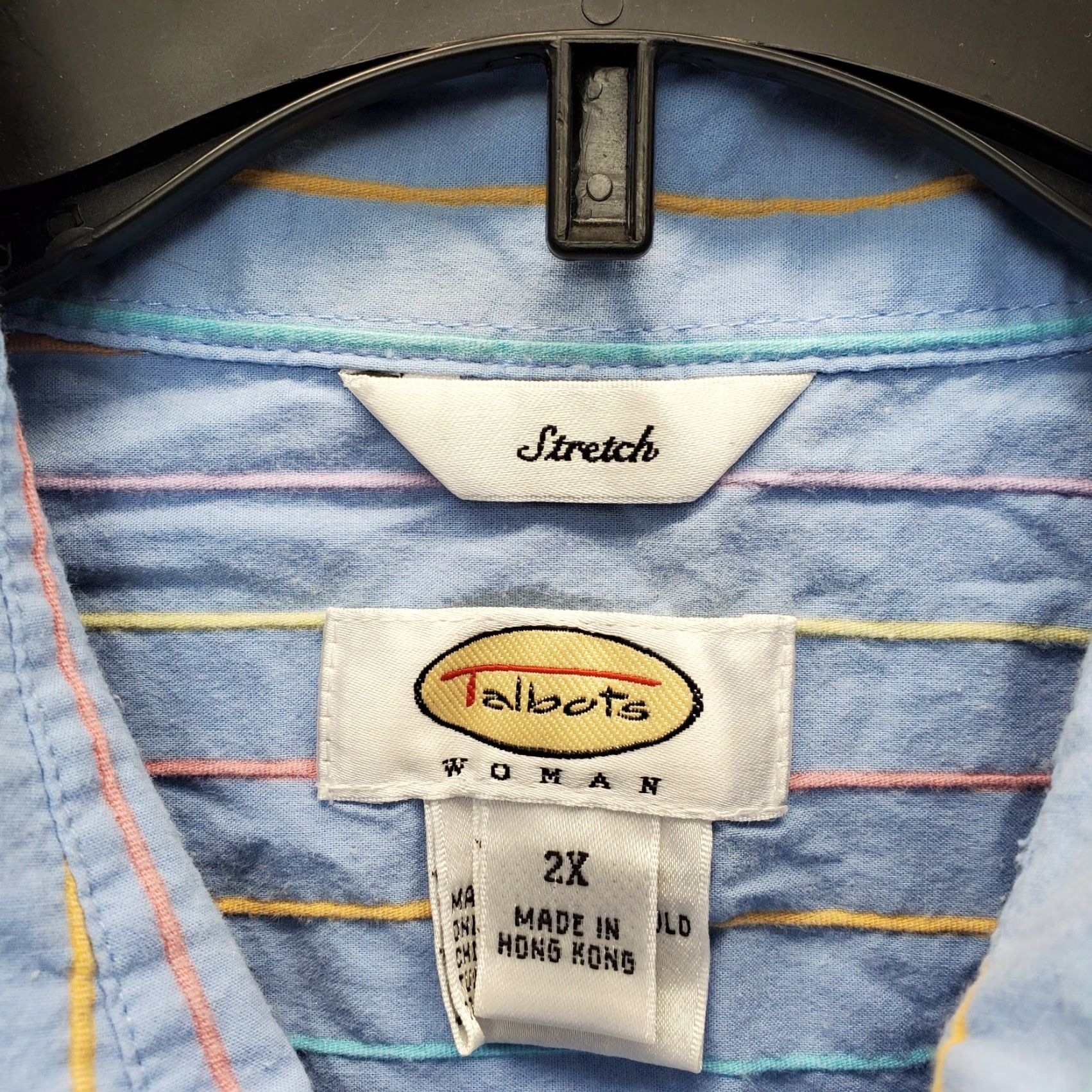 Talbots VINTAGE Talbots Shirt Womens 2X Striped Long Sleeve Button-Up EUC Size XXL / US 16-18 / IT 52-54 - 5 Thumbnail