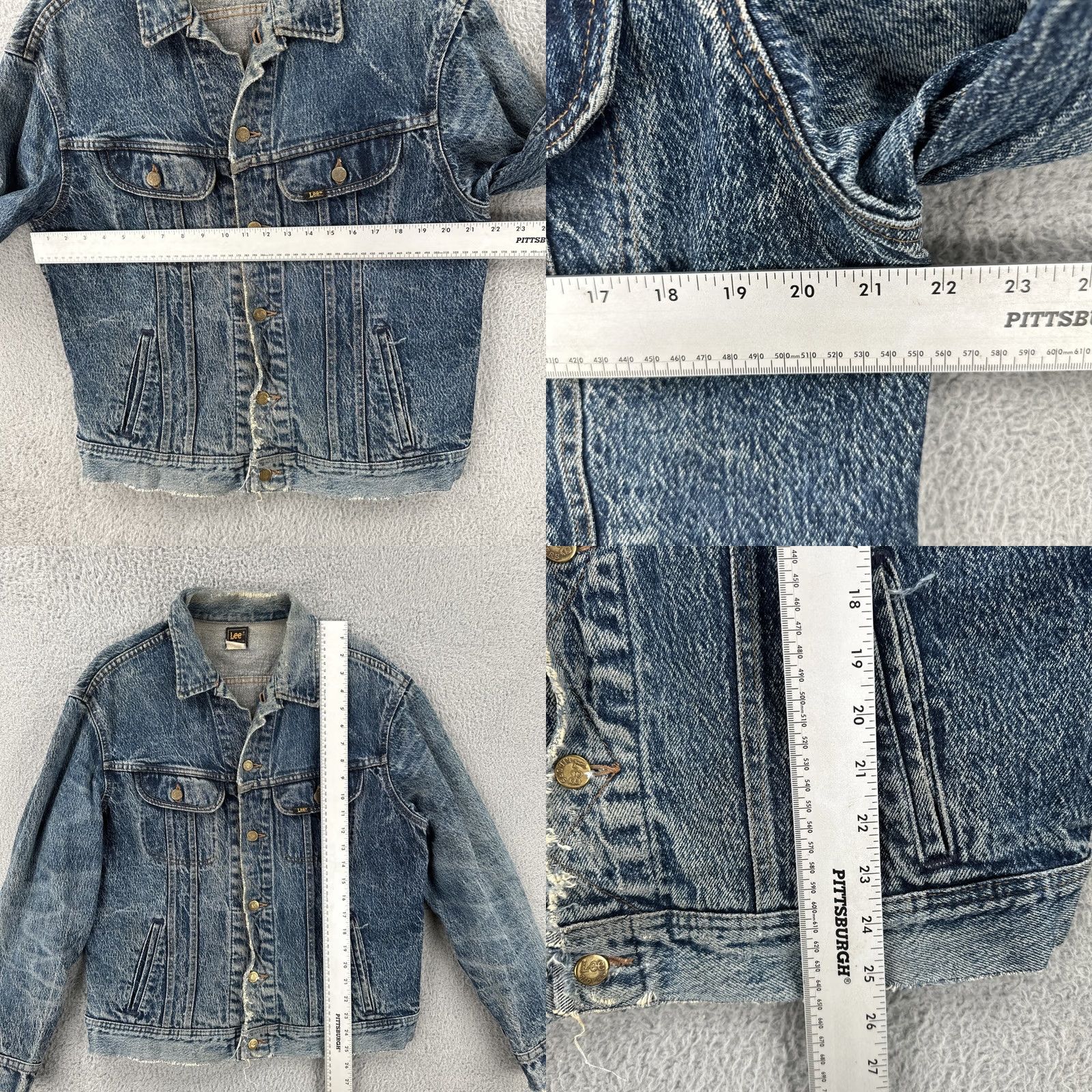 Lee VINTAGE Lee Riders M.R. Adult Medium PATD-153438 Made In USA Distressed Denim Jacket Rockabilly Blue Men Size US M / EU 48-50 / 2 - 9 Thumbnail