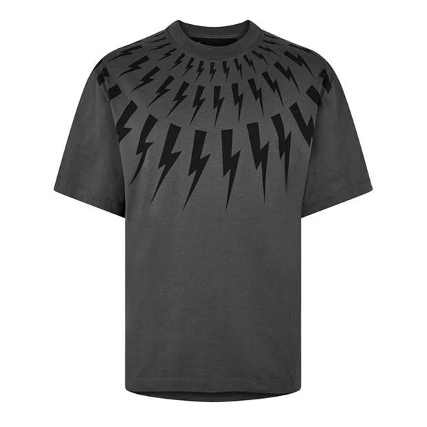 image of Neil Barrett O1G2R1Mq0424 T-Shirts In Iron Black, Men's (Size Medium)