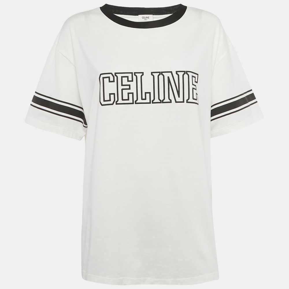 Celine 16 Embroidered T-Shirt in Jersey Mesh White | Grailed