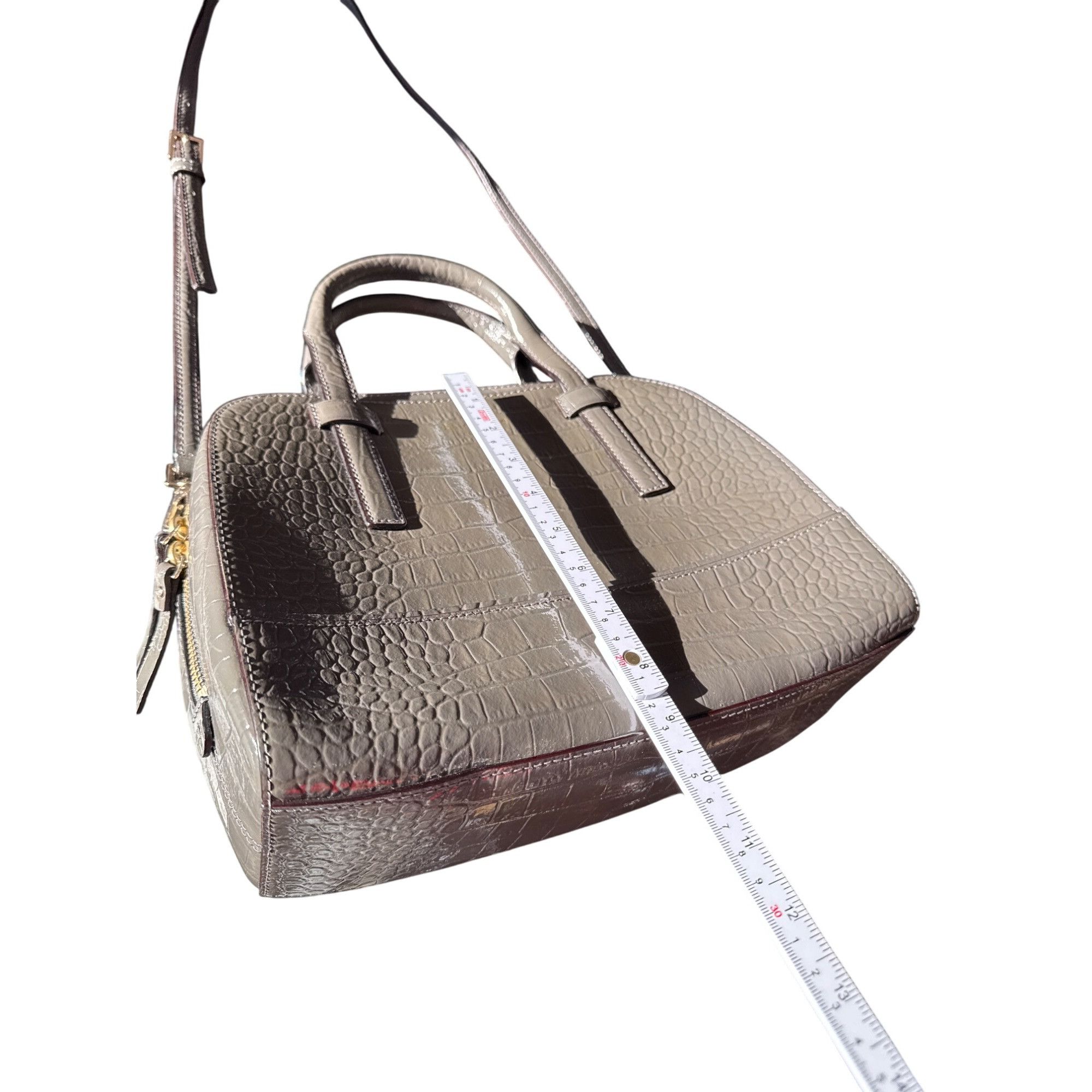 Kate Spade Kate Spade Felix Riverside Gray Croc-Embossed Leather Satche Size ONE SIZE - 8 Thumbnail