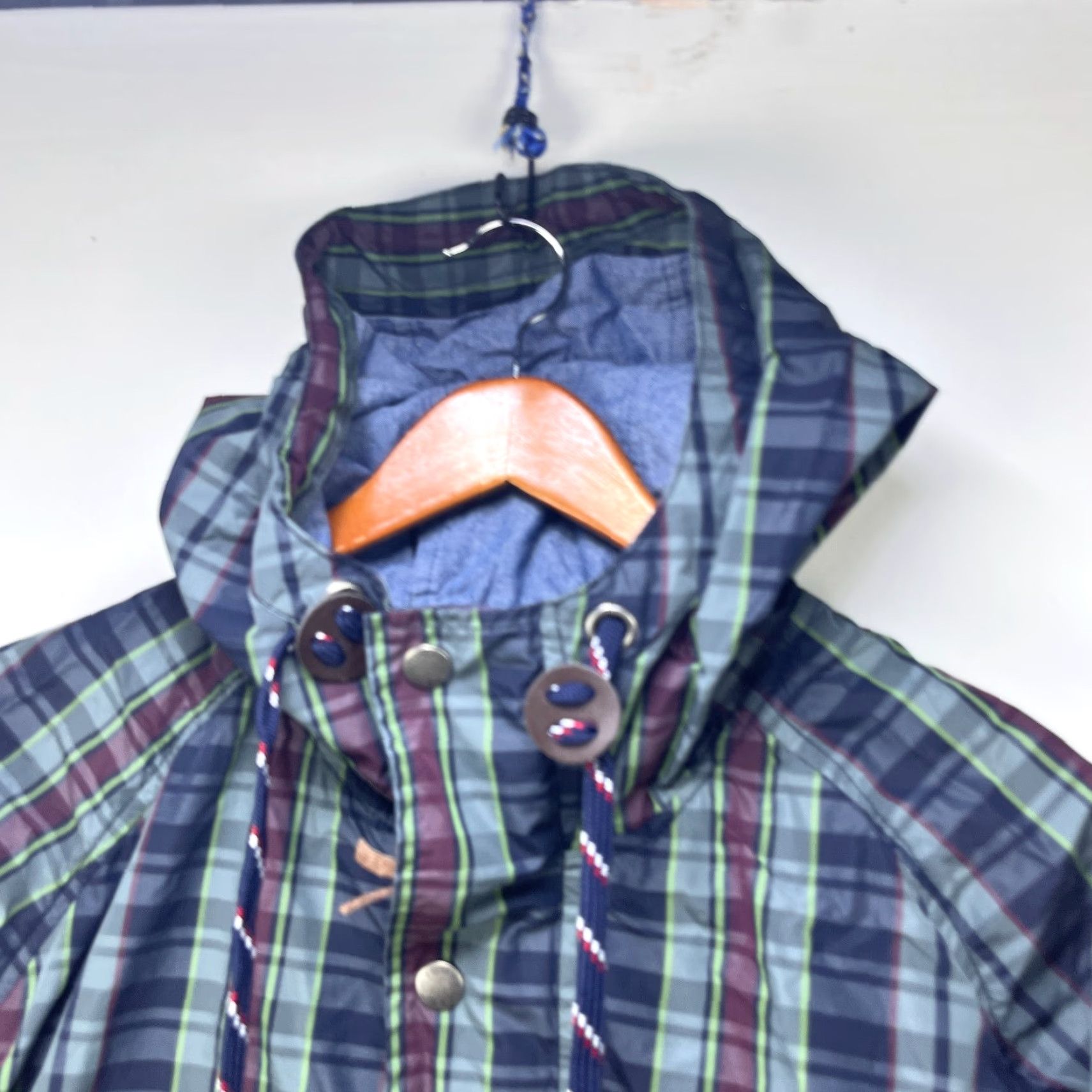 Tommy Hilfiger VINTAGE Tommy Hilfiger Windbreaker Jacket XL Women's Plaid Blue 90s Logo ZIP Packable Regular Casual Windbreaker Jacket Women Mens? Size XL / US 12-14 / IT 48-50 - 3 Thumbnail