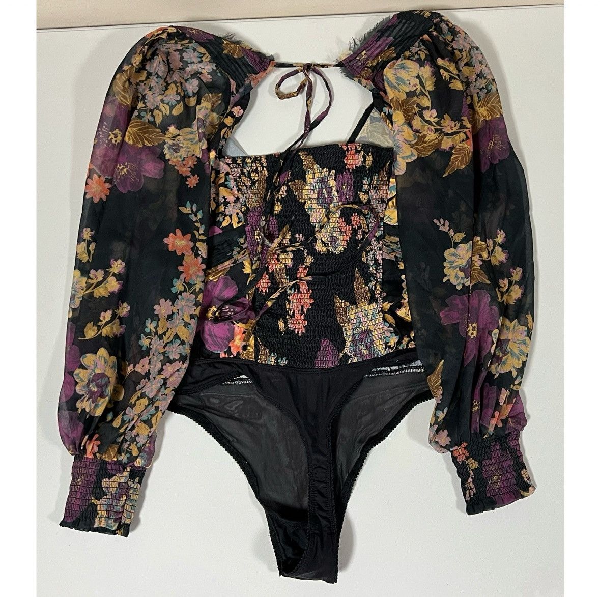 Free People Free People Floral Long Sleeve Shirt Blouse Bodysuit Size M✨ Size M / US 6-8 / IT 42-44 - 4 Thumbnail