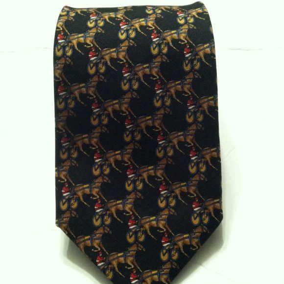 Brooks Brothers BROOKS BROTHERS MENS NEW EQUESTRIAN SILK TIE WIDTH: 3 5/8" Size ONE SIZE - 1 Thumbnail