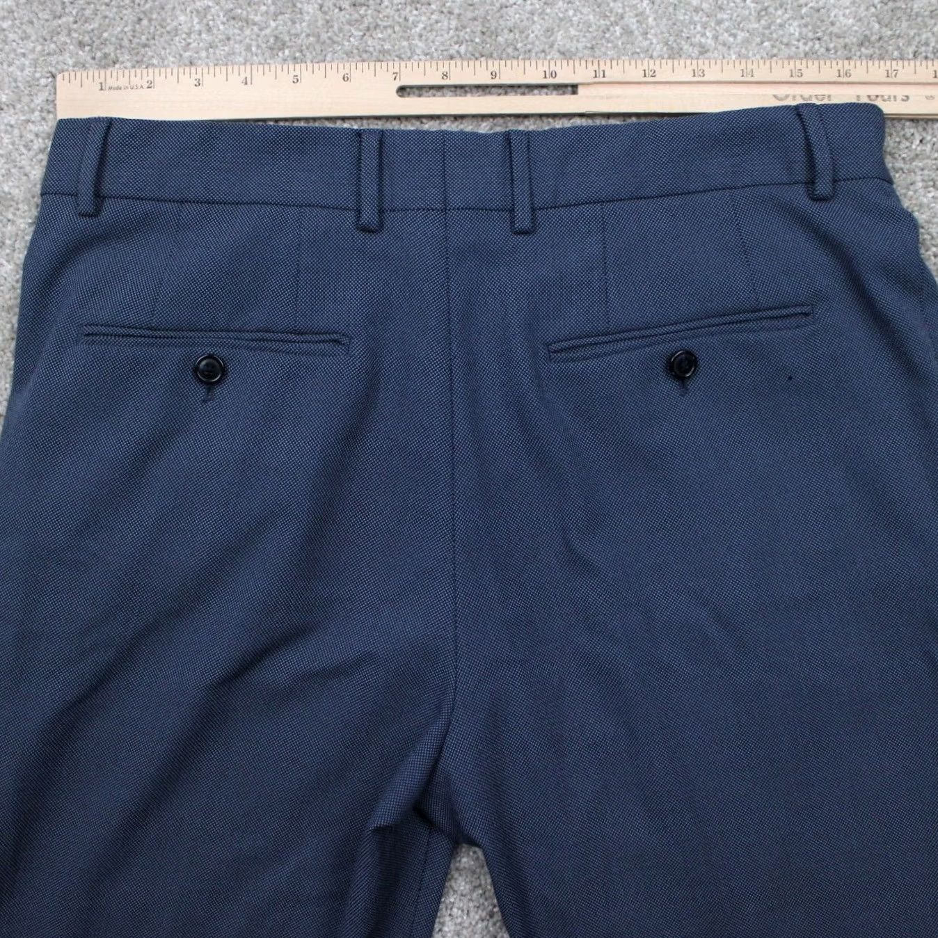 Zara ZARA Dress Pants Mens 32 Blue Polyester/Wool Stretch Flat Front Inseam 26" Modern City Preppy Dress Pants Mens 32 Blue Size US 32 / EU 48 - 7 Thumbnail