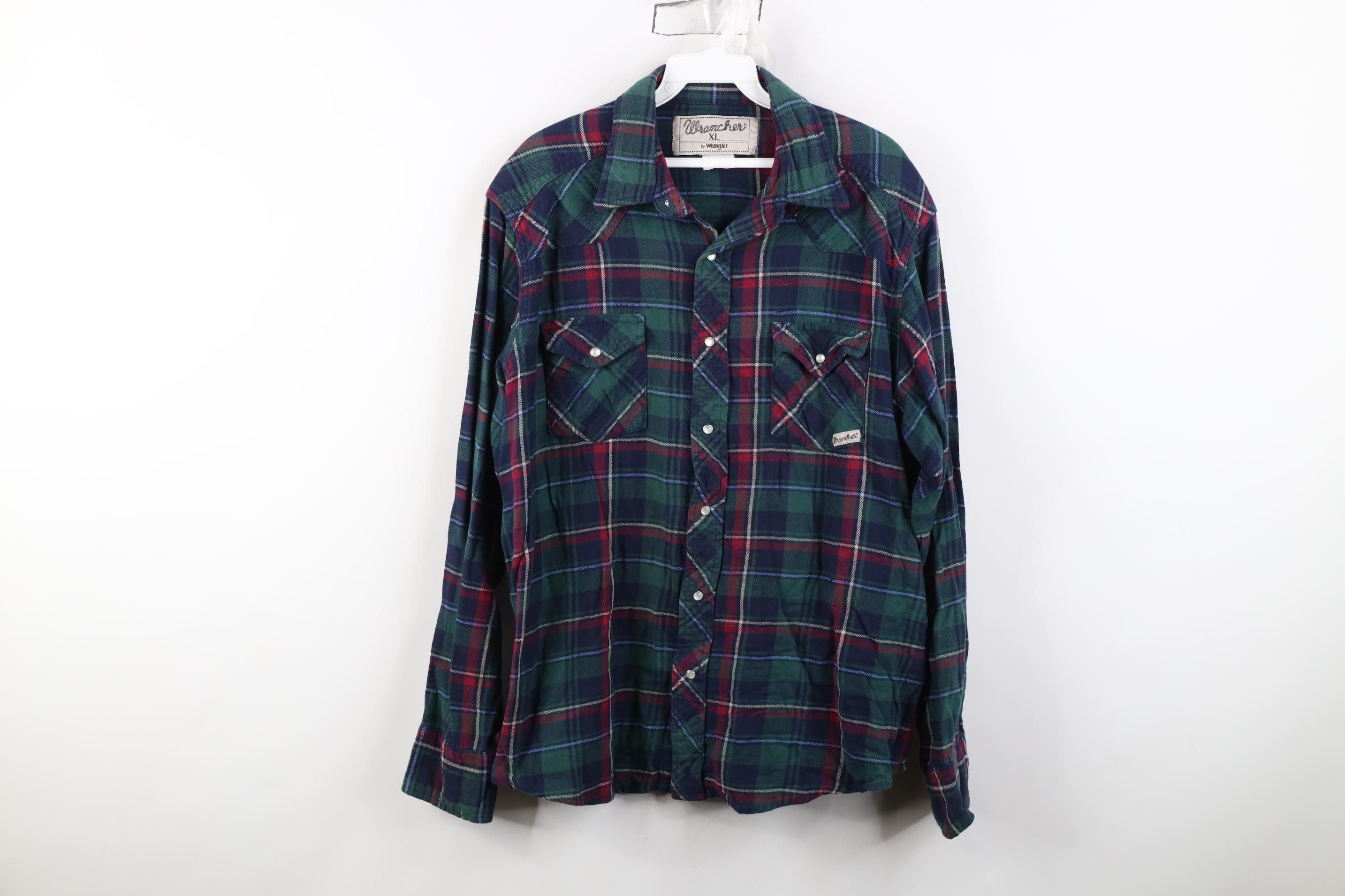 Wrangler Vintage 90s Wrangler Cowboy Rodeo Flannel Button Shirt Plaid Size US XL / EU 56 / 4 - 1 Thumbnail