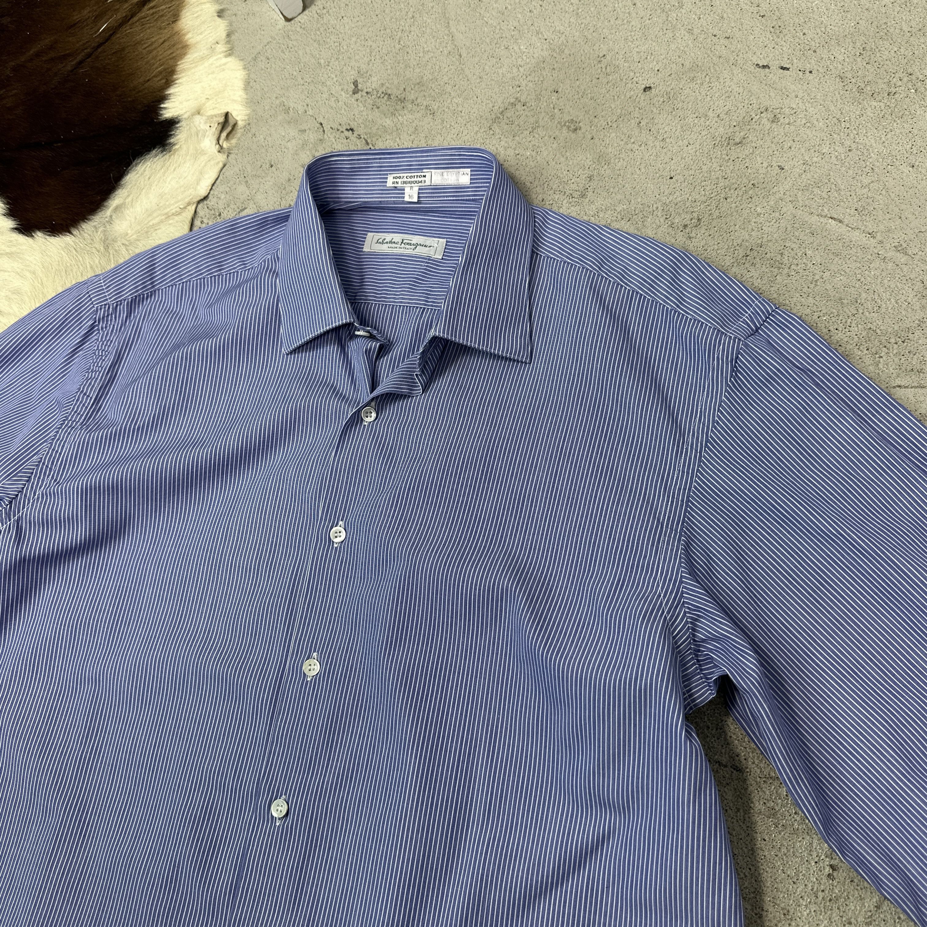 Salvatore Ferragamo Vintage Salvatore Ferragamo Shirt with Cufflinks Shirt Y2K Size US L / EU 52-54 / 3 - 4 Thumbnail