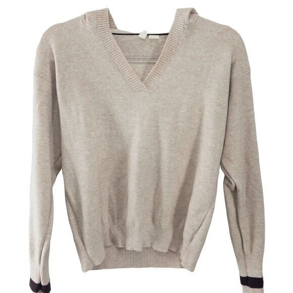 Anthropologie Moth Seward Pink V-Neck Hooded Top Size XS / US 0-2 / IT 36-38 - 4 Thumbnail