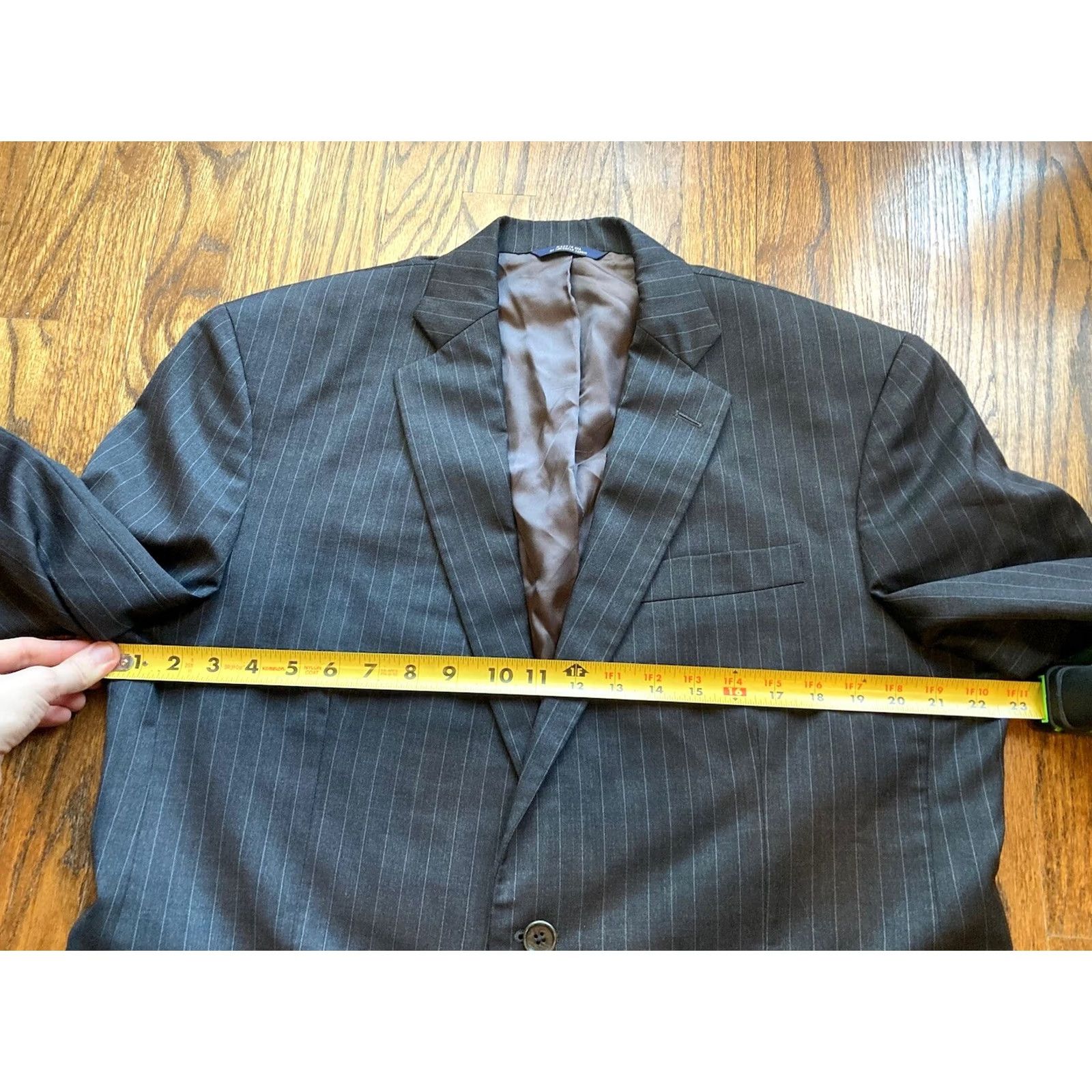 Brooks Brothers Brooks Brothers Blazer Mens 44R Wool Charcoal Gray Striped 2 Piece Classic Notch Lapel Four-Button 2 Piece Travel USA Size 44R - 4 Thumbnail