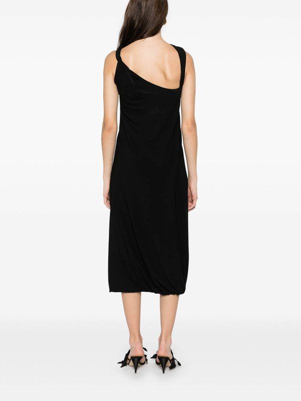 Lanvin o1y0326 Midi Dress in Black Size M / US 6-8 / IT 42-44 - 4 Thumbnail
