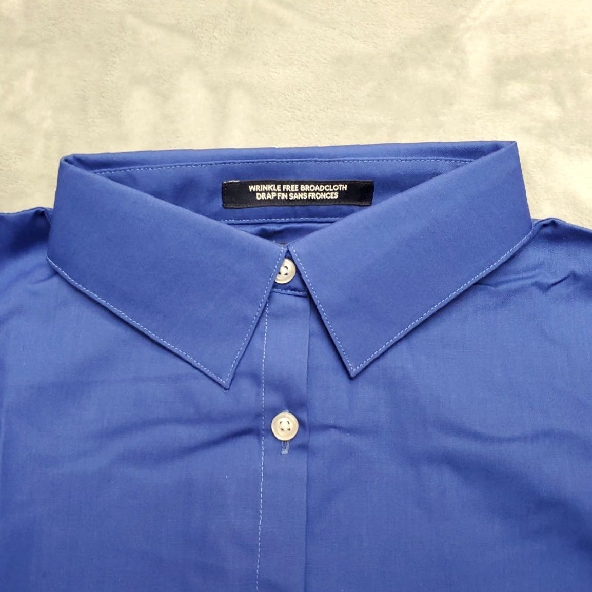 Lands' End VINTAGE Lands End Shirt Womens 10 Cobalt Blue Long Sleeve Wrinkle Free Broadcloth Button-Up Casual Workwear Mens Size L / US 10 / IT 46 - 4 Thumbnail