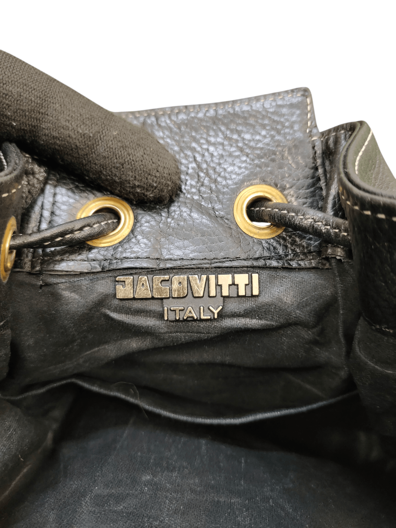 Leather Vintage Jacovitti Italy Patina Full Leather Bucket Bag Size ONE SIZE - 11 Thumbnail