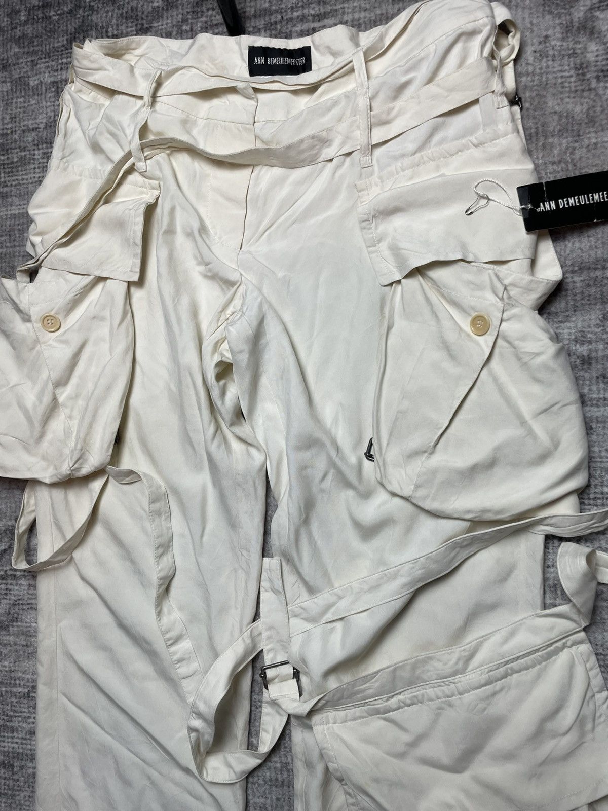 Ann Demeulemeester Ann Demeulemeester Silk Cargo Bondage Pants Size US 32 / EU 48 - 4 Thumbnail