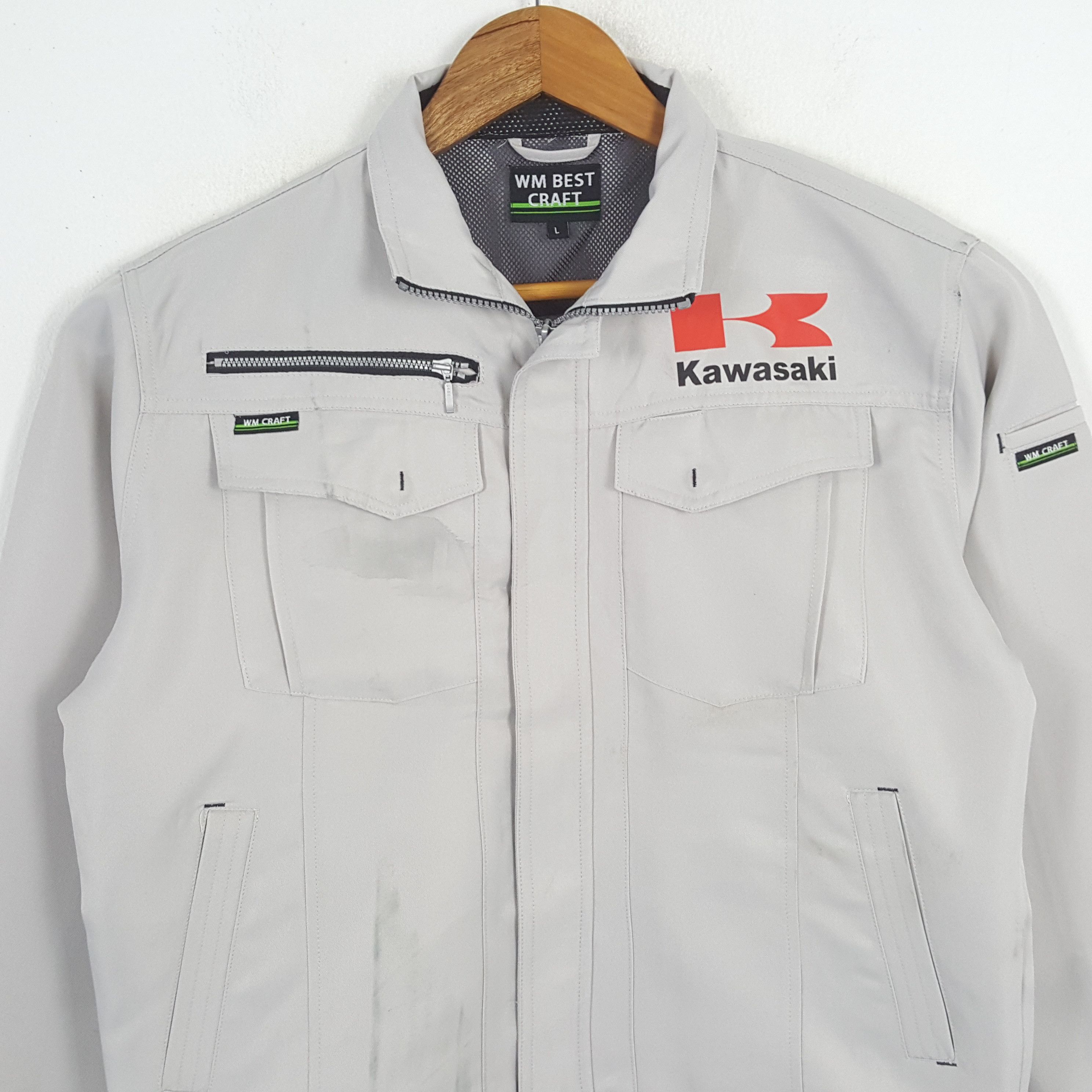 Japanese Brand × Vintage Vintage KAWASAKI Japan Motorcycle Team Factory Custom Jacket Size US M / EU 48-50 / 2 - 4 Thumbnail