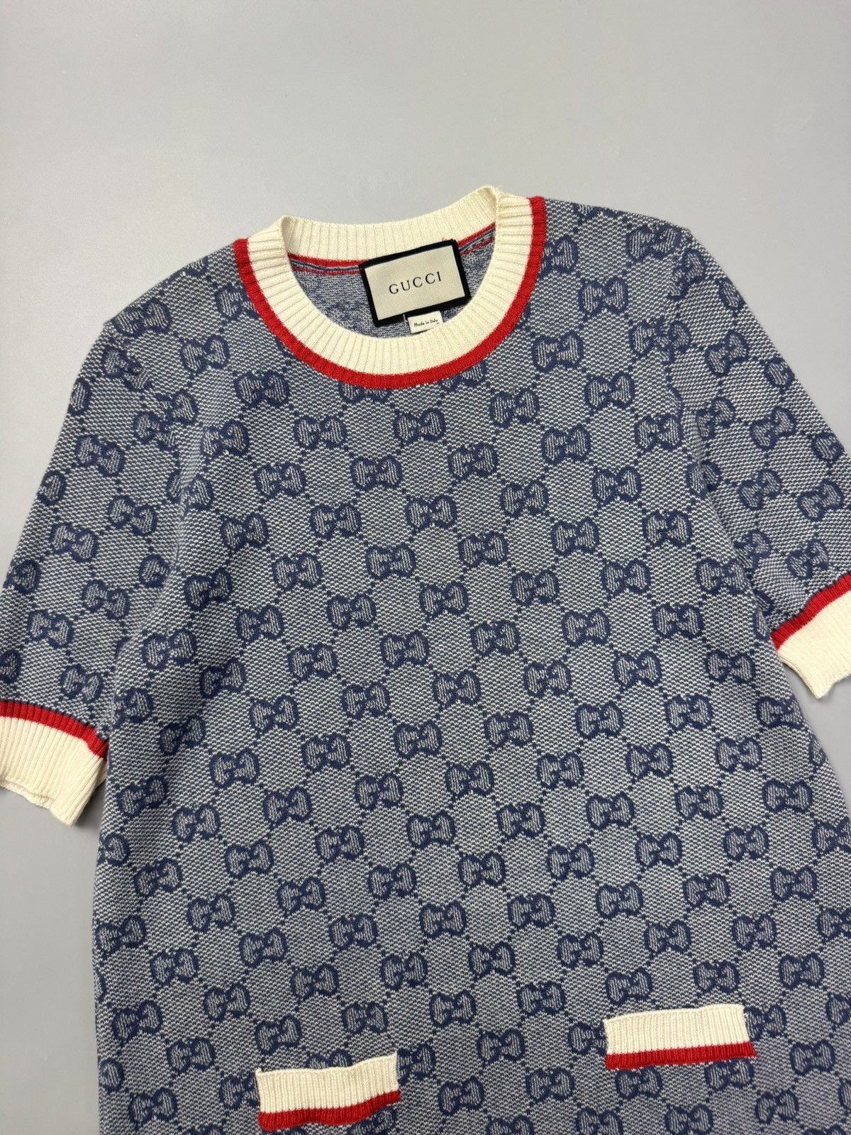 Gucci 2000s Gucci GG Monogram Knit Blouse Size M / US 6-8 / IT 42-44 - 2 Thumbnail