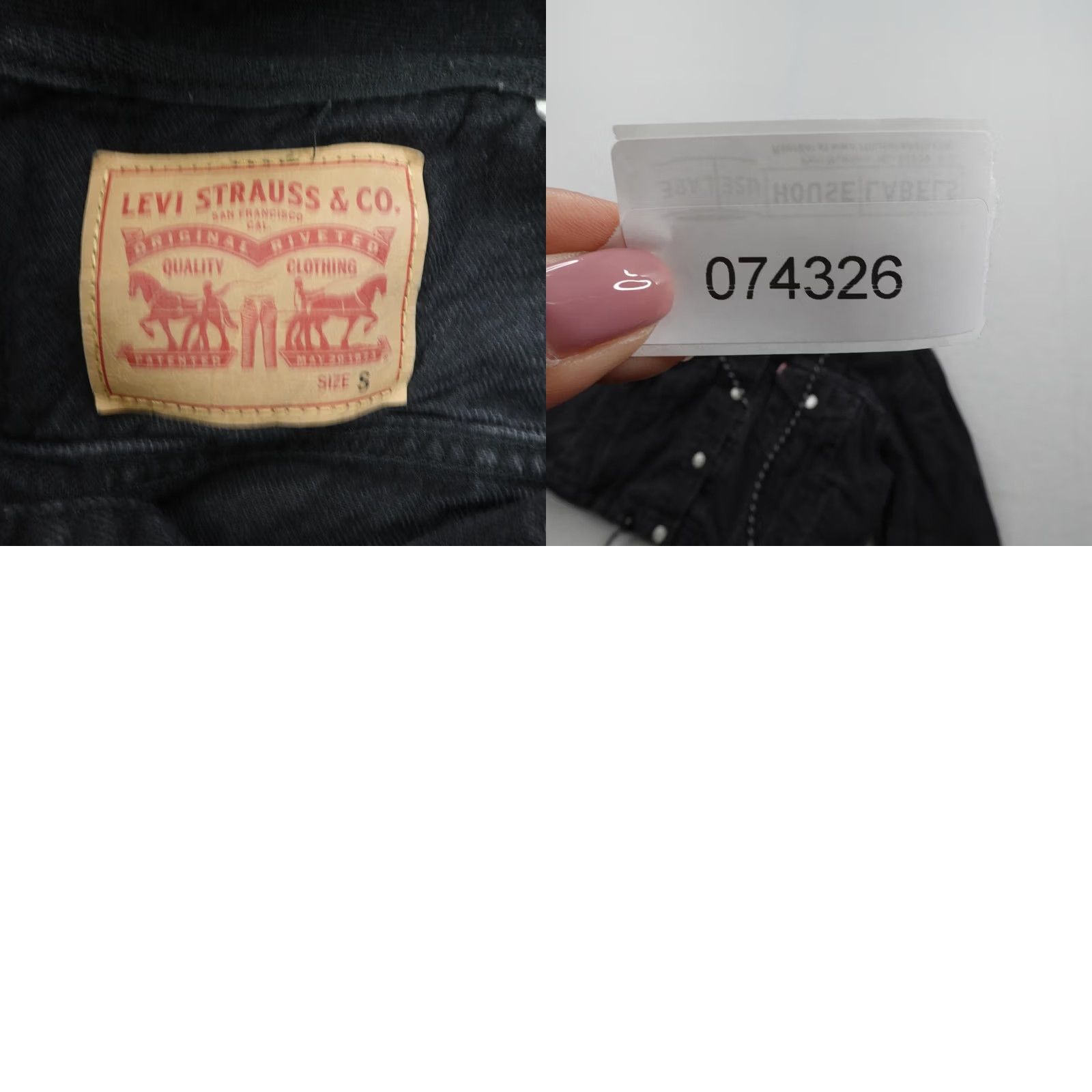 Levi's Levis Jacket Womens Small Black Denim Jean Hooded Cropped Trucker Coat Snap Up Size 28" / US 6 / IT 42 - 8 Thumbnail