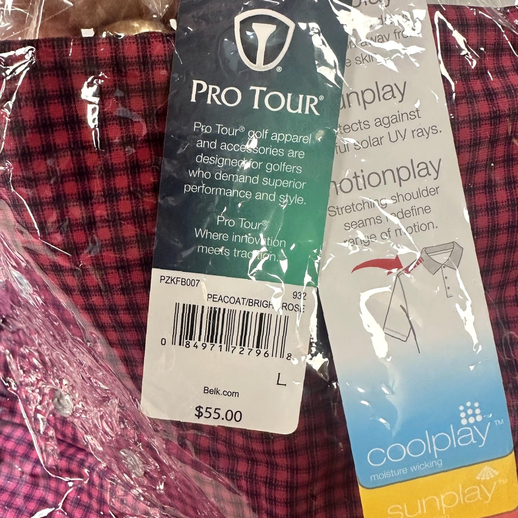 Vintage Pro Tour Polo Shirt Mens Large Red Plaid Golf Motionplay Coolplay Sunplay Polyester Short Sleeve Collared Polo Shirt Vintage No Size US L / EU 52-54 / 3 - 3 Thumbnail