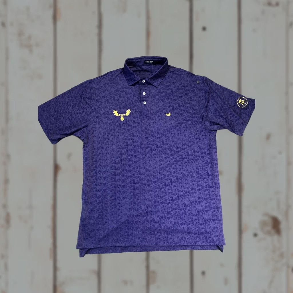 Vintage Southern Marsh Polo Shirt Mens L Purple Barstool Moose Print Short Sleeve Size US L / EU 52-54 / 3 - 1 Thumbnail