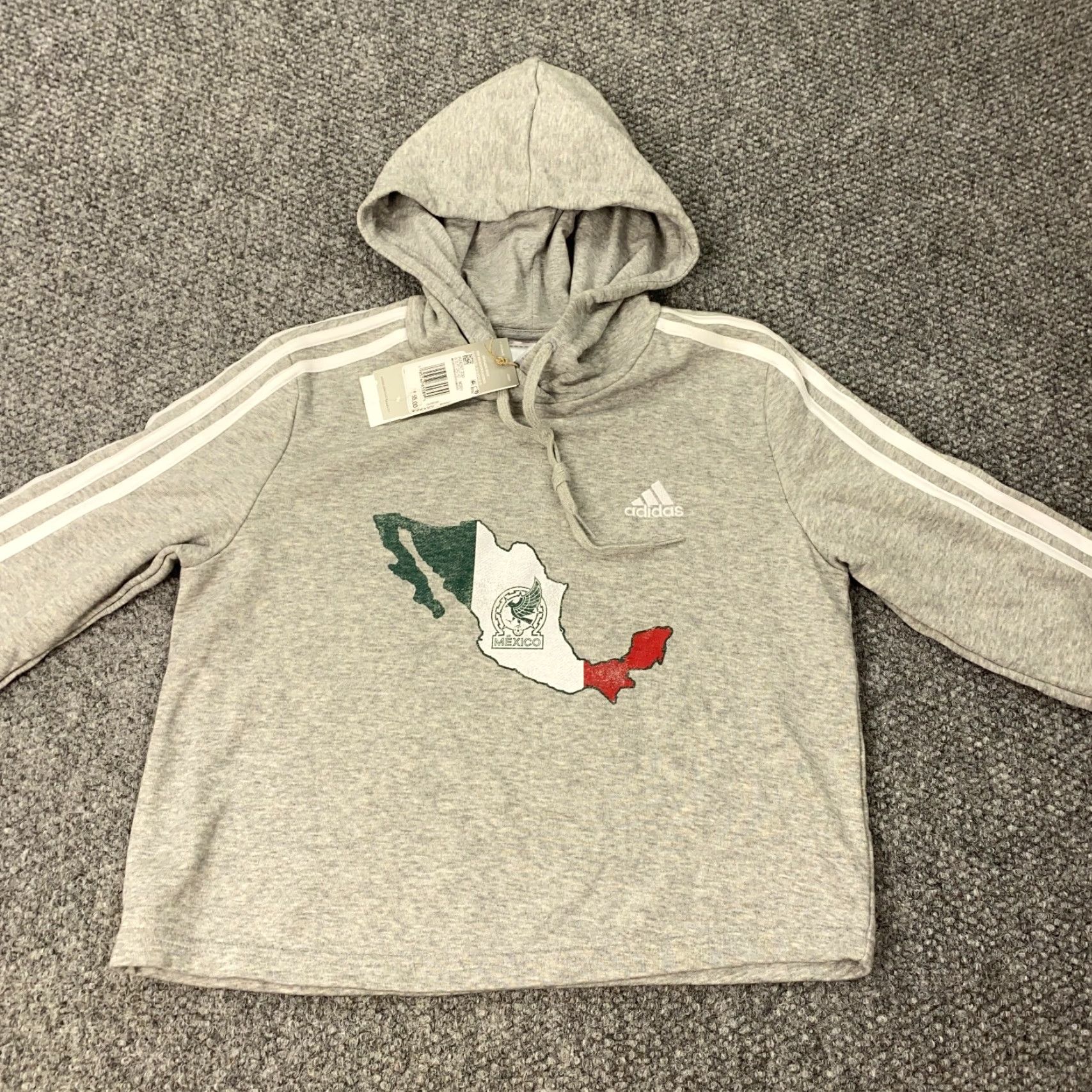Adidas Adidas Mexico National Team Cropped Hoodie Womens Small Gray Soccer Performance Shirt Size S / US 4 / IT 40 - 4 Thumbnail