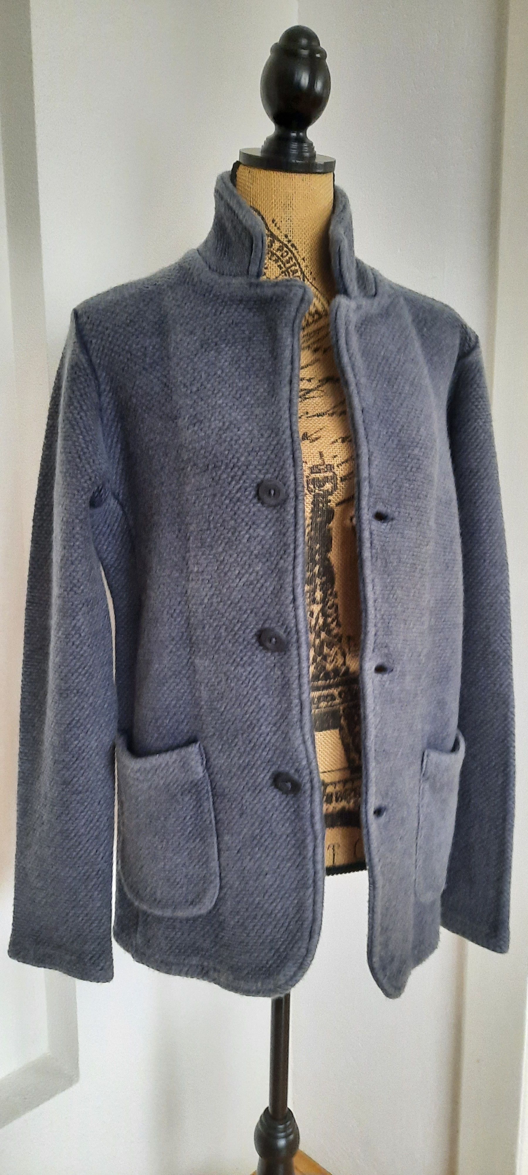 GAS GAS Men's Cardigan Wool Jacket Blue 48 Size US M / EU 48-50 / 2 - 2 Thumbnail