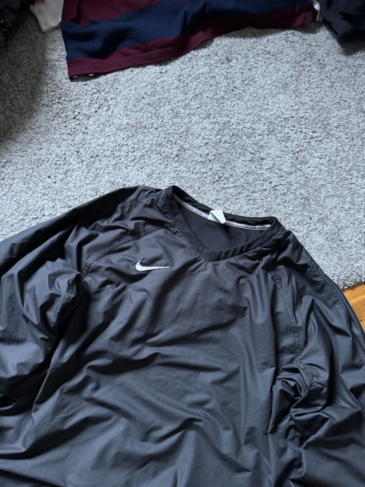 Japanese Brand × Nike × Vintage Nike Vintage Nylon Sweatshirt Rugby Boxy V Neck Japanese Y2K Size US L / EU 52-54 / 3 - 4 Thumbnail