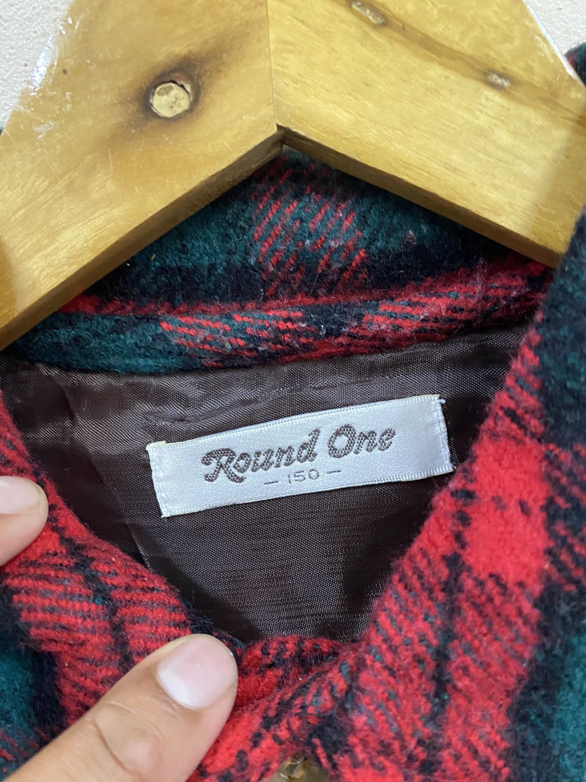 Japanese Brand Round One Plaid Wool Jacket Size US M / EU 48-50 / 2 - 7 Thumbnail