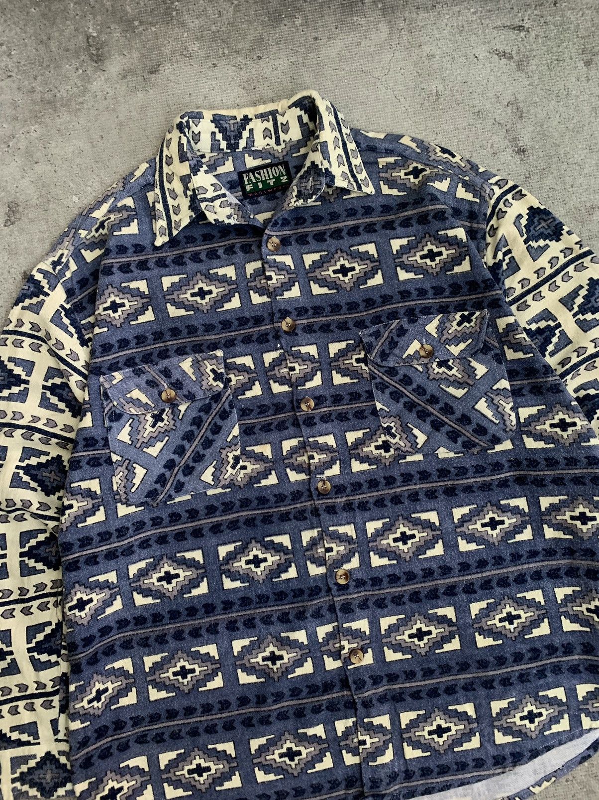 Japanese Brand × Vintage NAVAJO SHIRT FASION FITZ Size US XL / EU 56 / 4 - 3 Thumbnail
