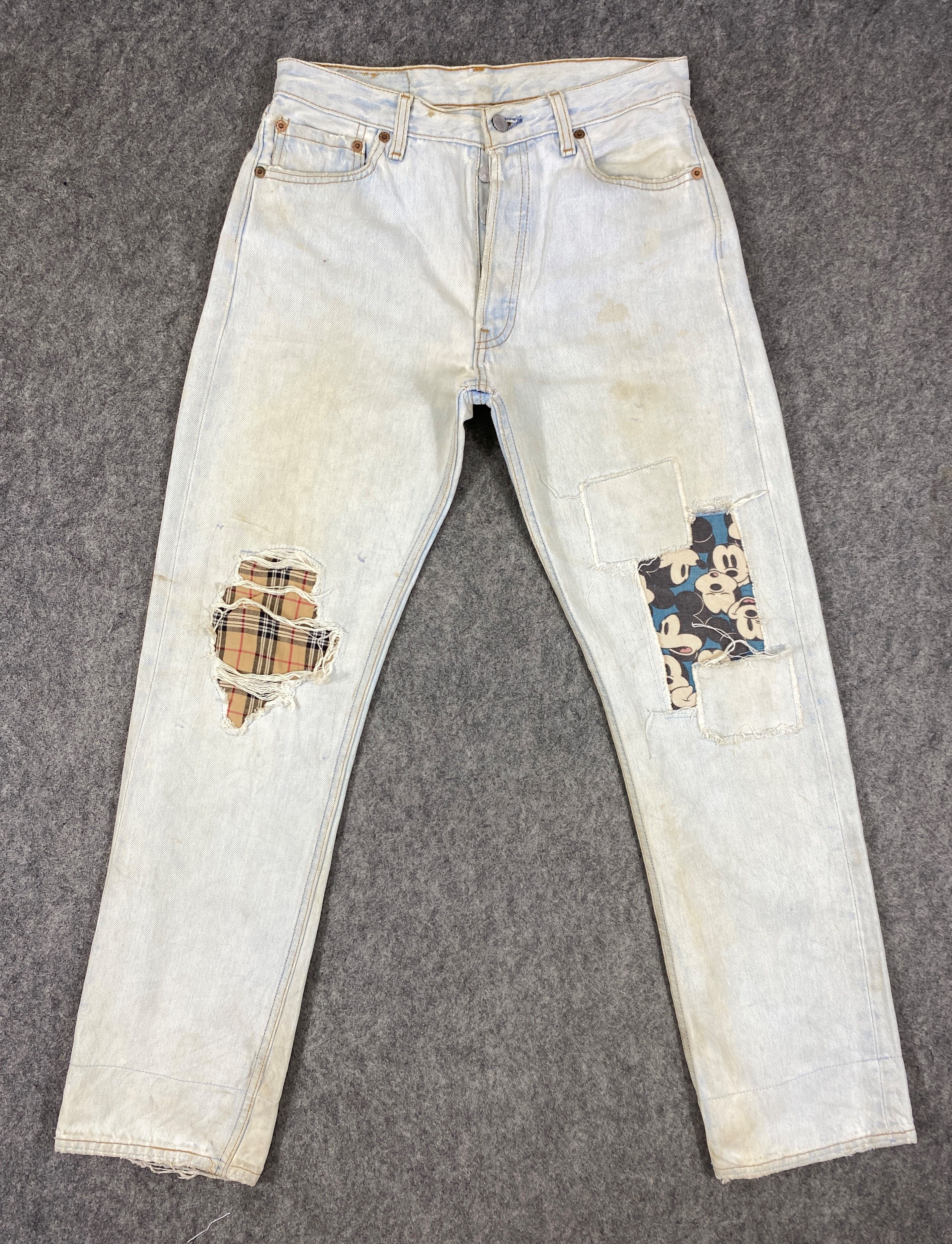 Levi's Light Blue Vintage Levis 501 Patchwork Jeans 29x28.5-JN3116 Size US 29 - 1 Thumbnail
