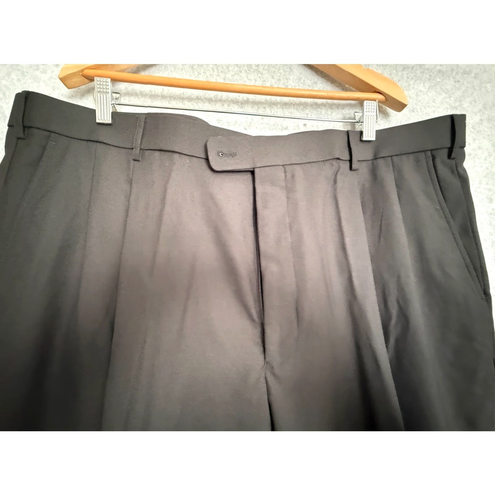 George George Dress Pants Men’s 44x32 Black Flat Front Classic Fit Slacks Trousers Adult Regular Inseam 32 Men Black Dress Pants 44x32 Size US 44 / EU 60 - 4 Thumbnail