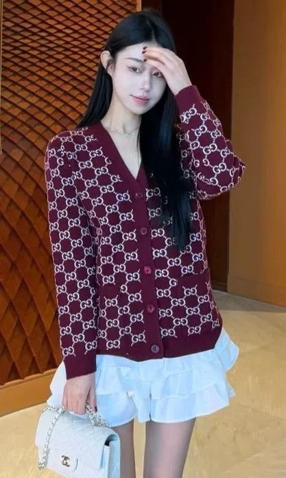 Gucci Gucci Double G Jacquard Wool Cardigan Size M / US 6-8 / IT 42-44 - 1 Thumbnail